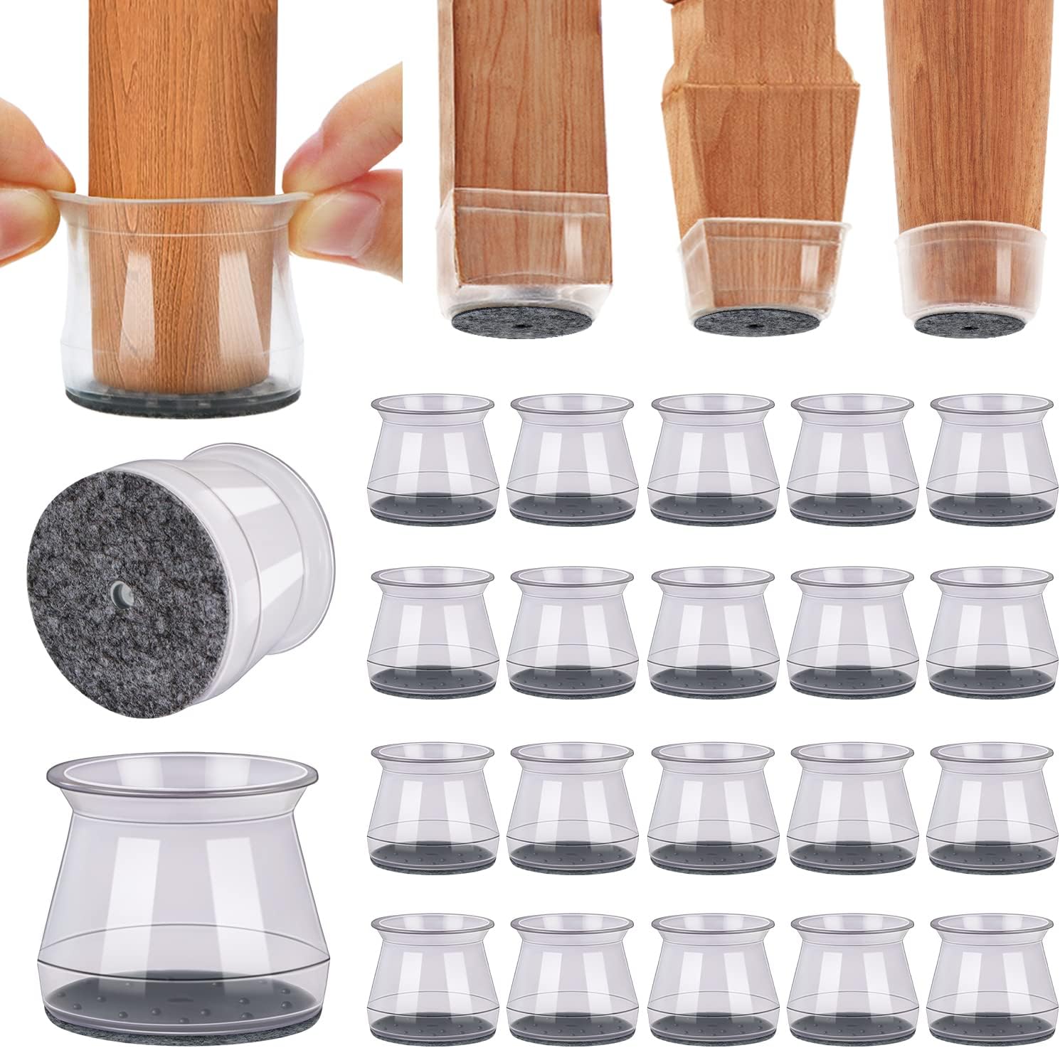 BUMACO 40Pcs Chair Leg Floor Protectors