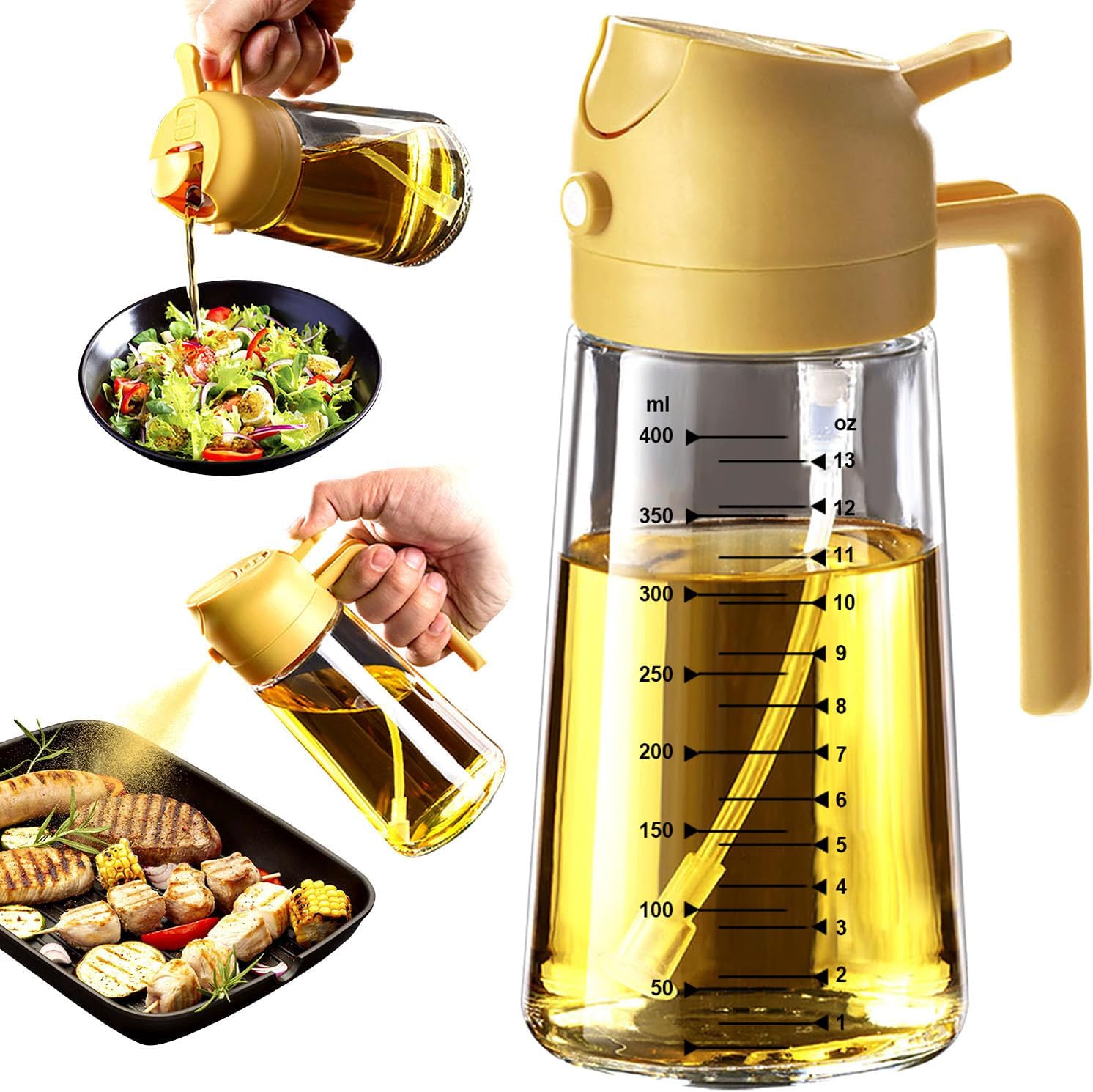 TrendPlain 16oz/470ml Glass Olive Oil Sprayer for Cooking