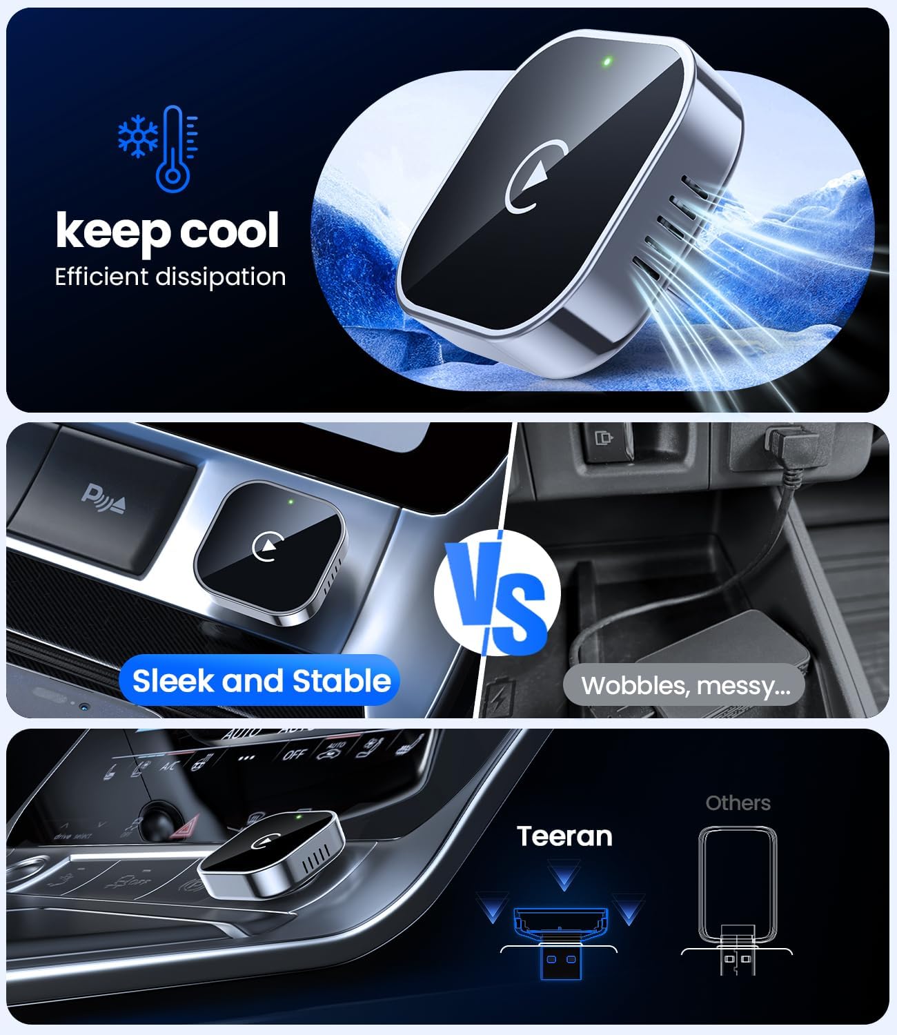Teeran Wireless CarPlay Adapter Fast & Easy Use