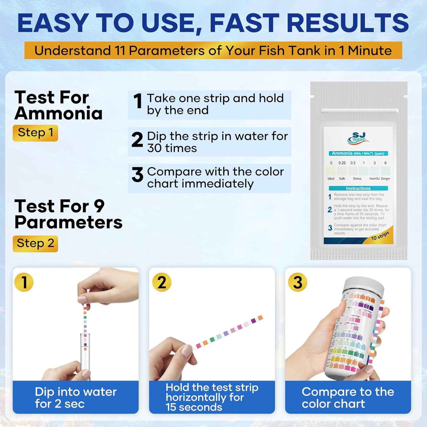 Aquarium Test Strips Fish Tank Water Test Kit