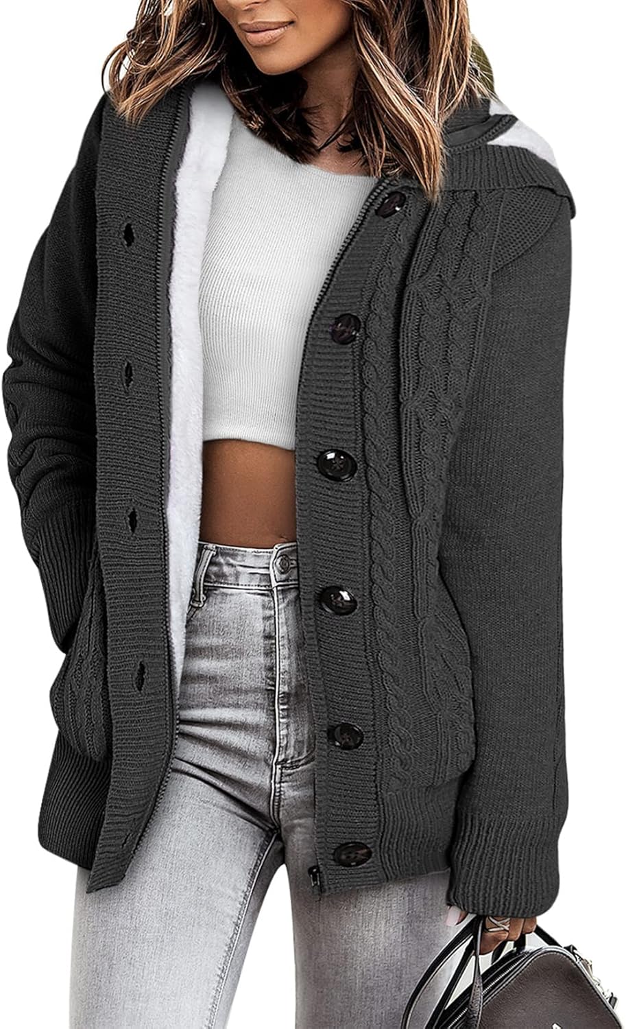 Sidefeel Women's Cardigan Sweaters Hooded