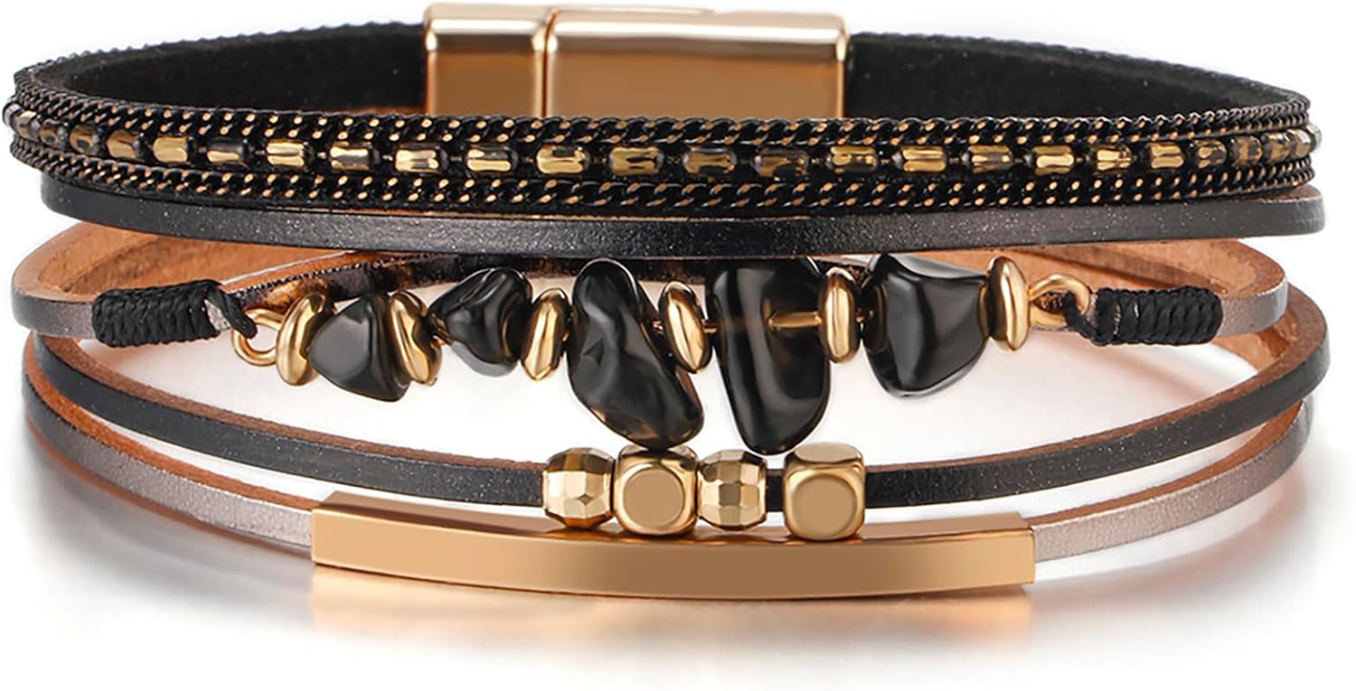 Fesciory Boho Leather Wrap Bracelet Women