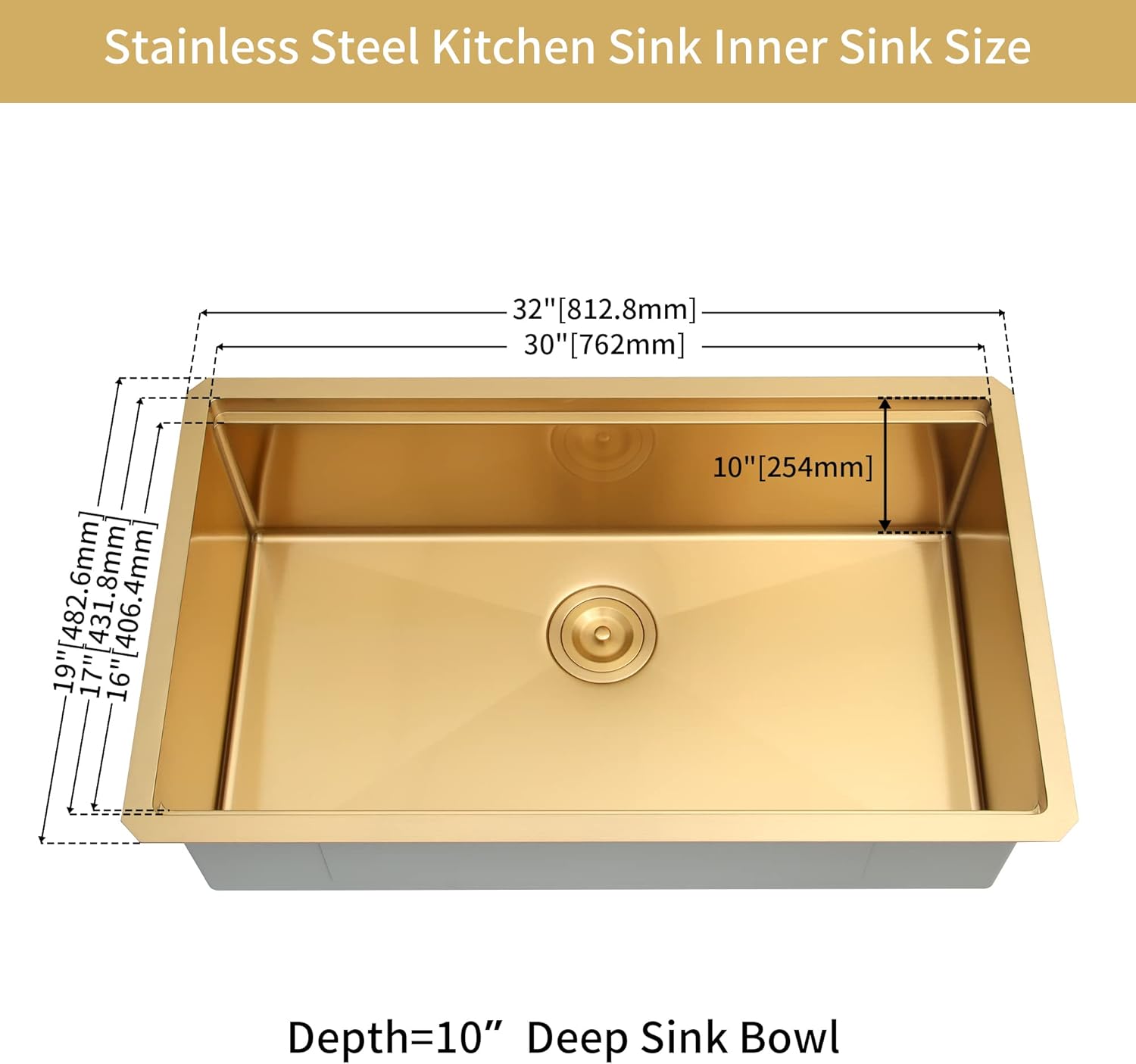 Modern Undermount Gold Sink for Kitchens