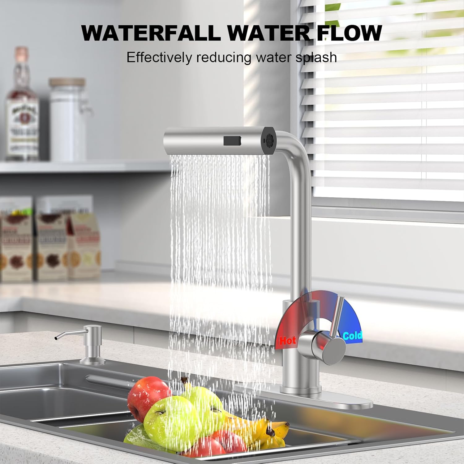 Brushed Nickel Kitchen Faucets with Pull Down Sprayer