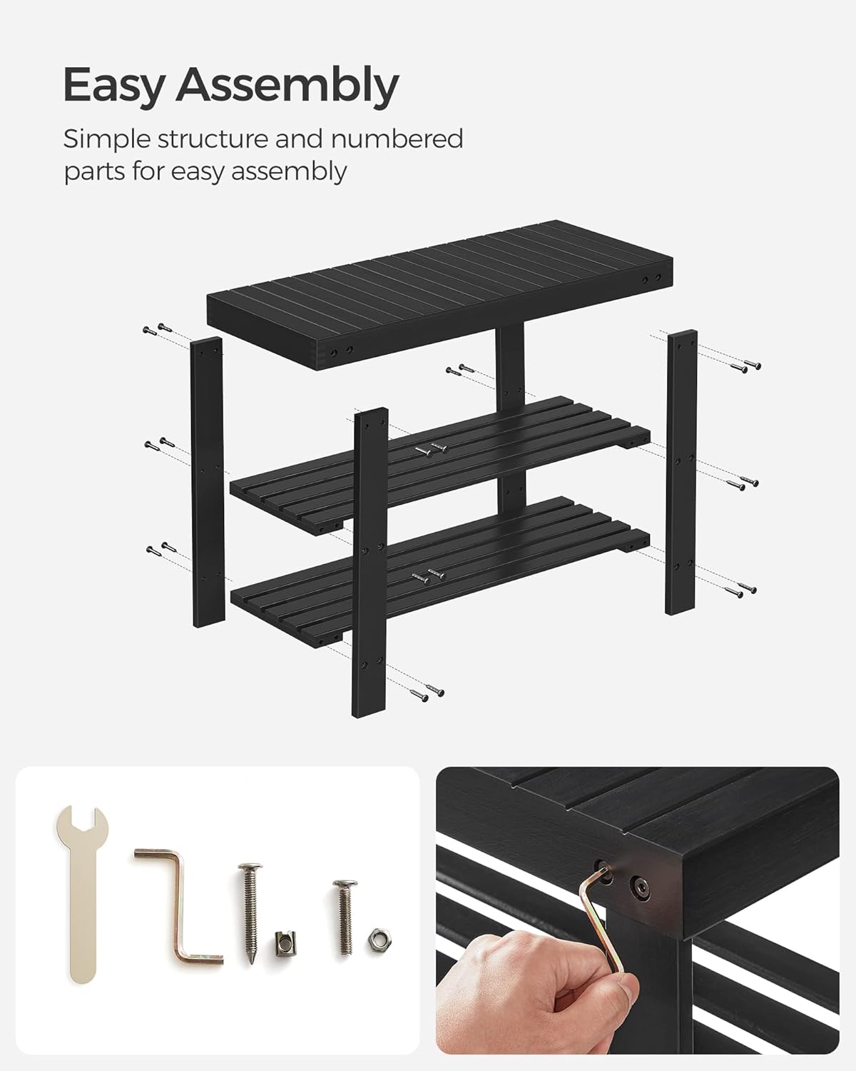SONGMICS Shoe Rack Bench for Home