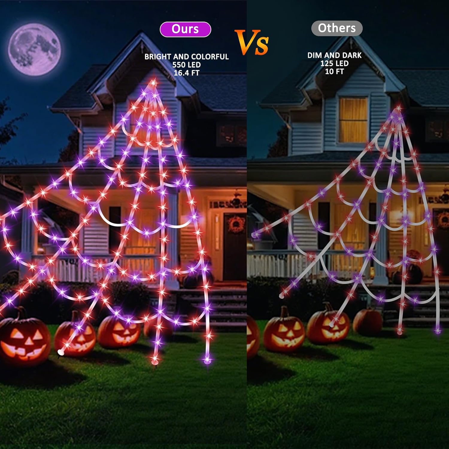 Halloween Spider Web Lights LED Lighted Spider