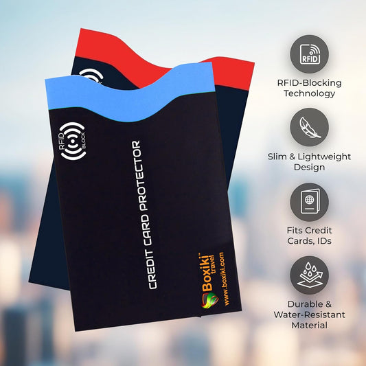 Boxiki Travel RFID Blocking Sleeves Set with Color Coding