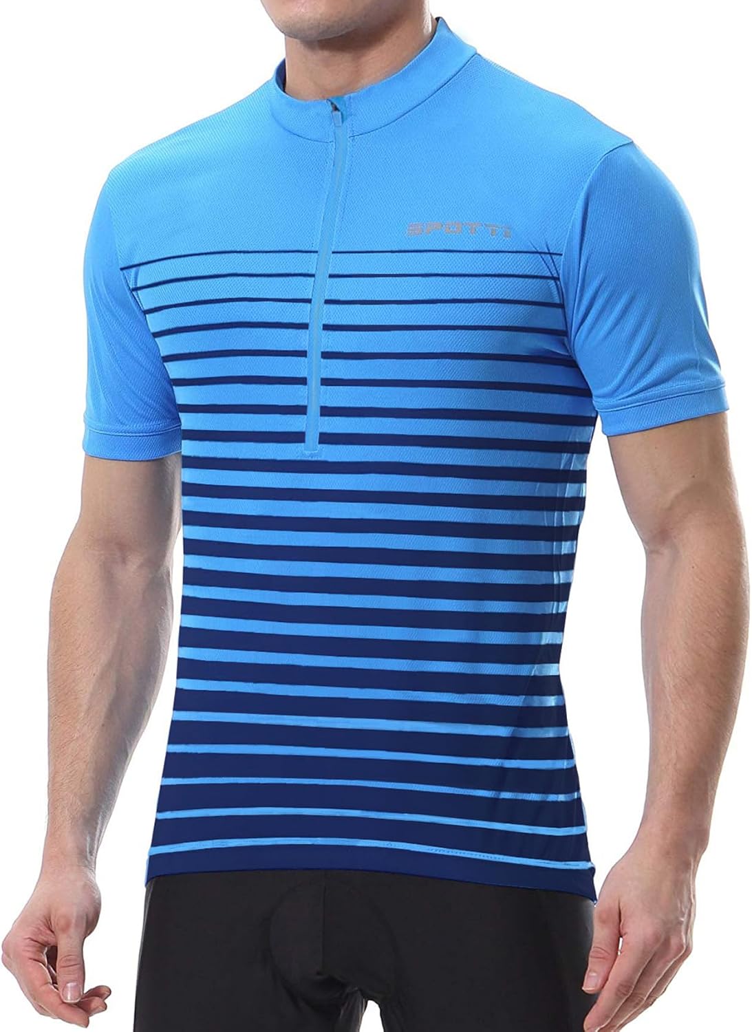 Spotti Men's Cycling Bike Jersey Short Sleeve with 3 Rear Pockets