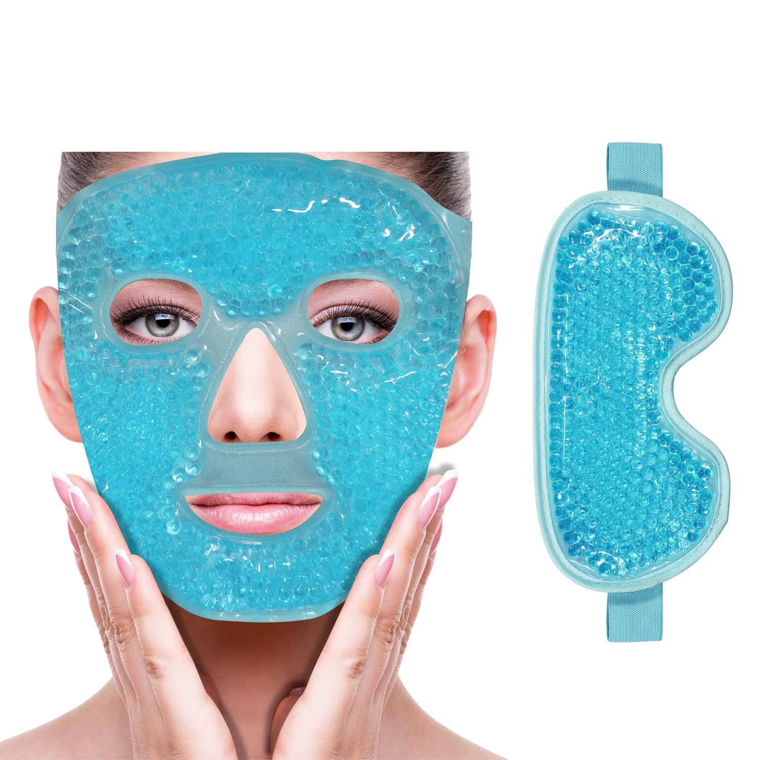 ZNÖCUETÖD Cold Face Eye Mask Ice Pack Reduce Facial Puff