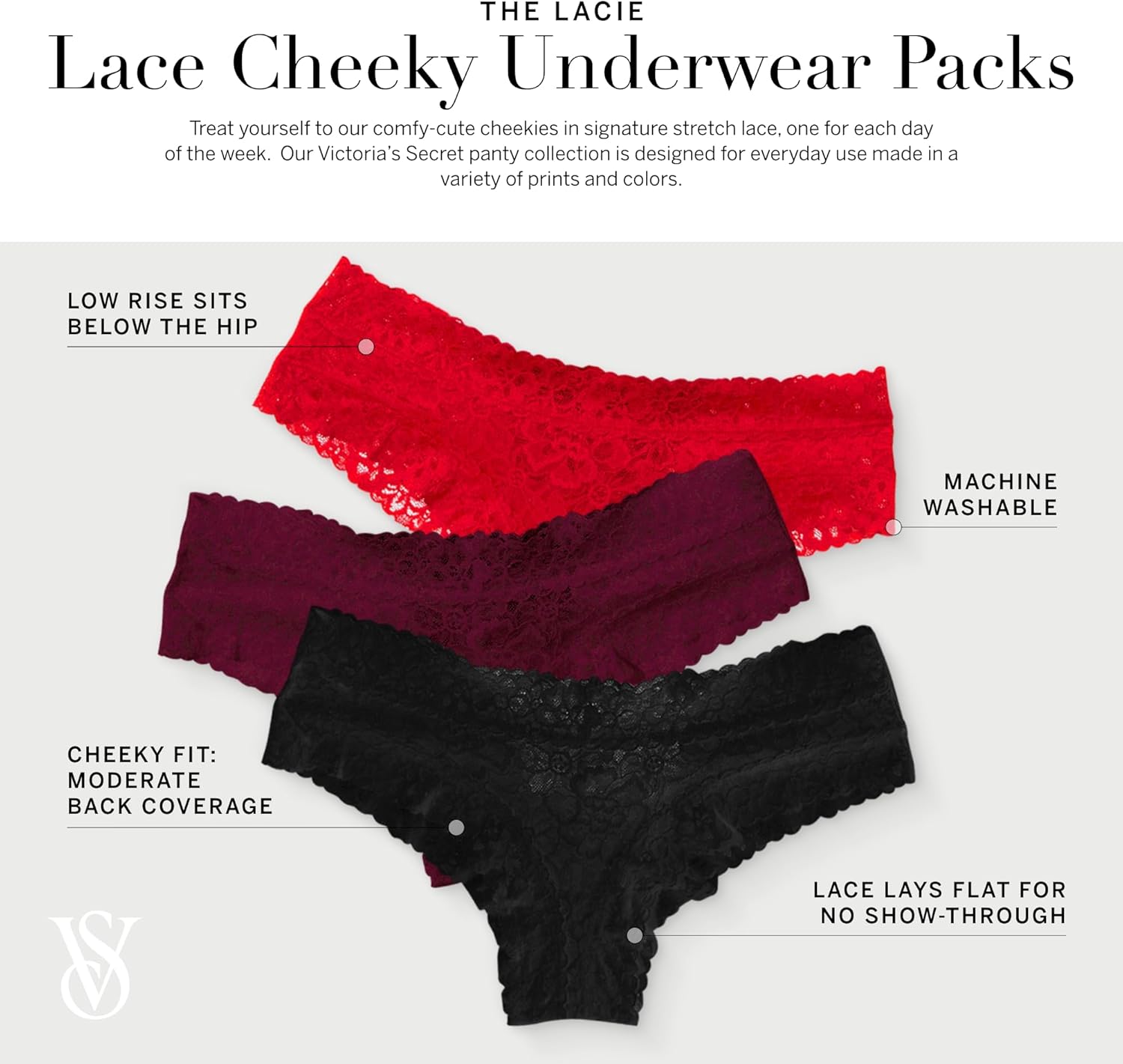 Victoria's Secret Women's Lace Cheeky Underwear