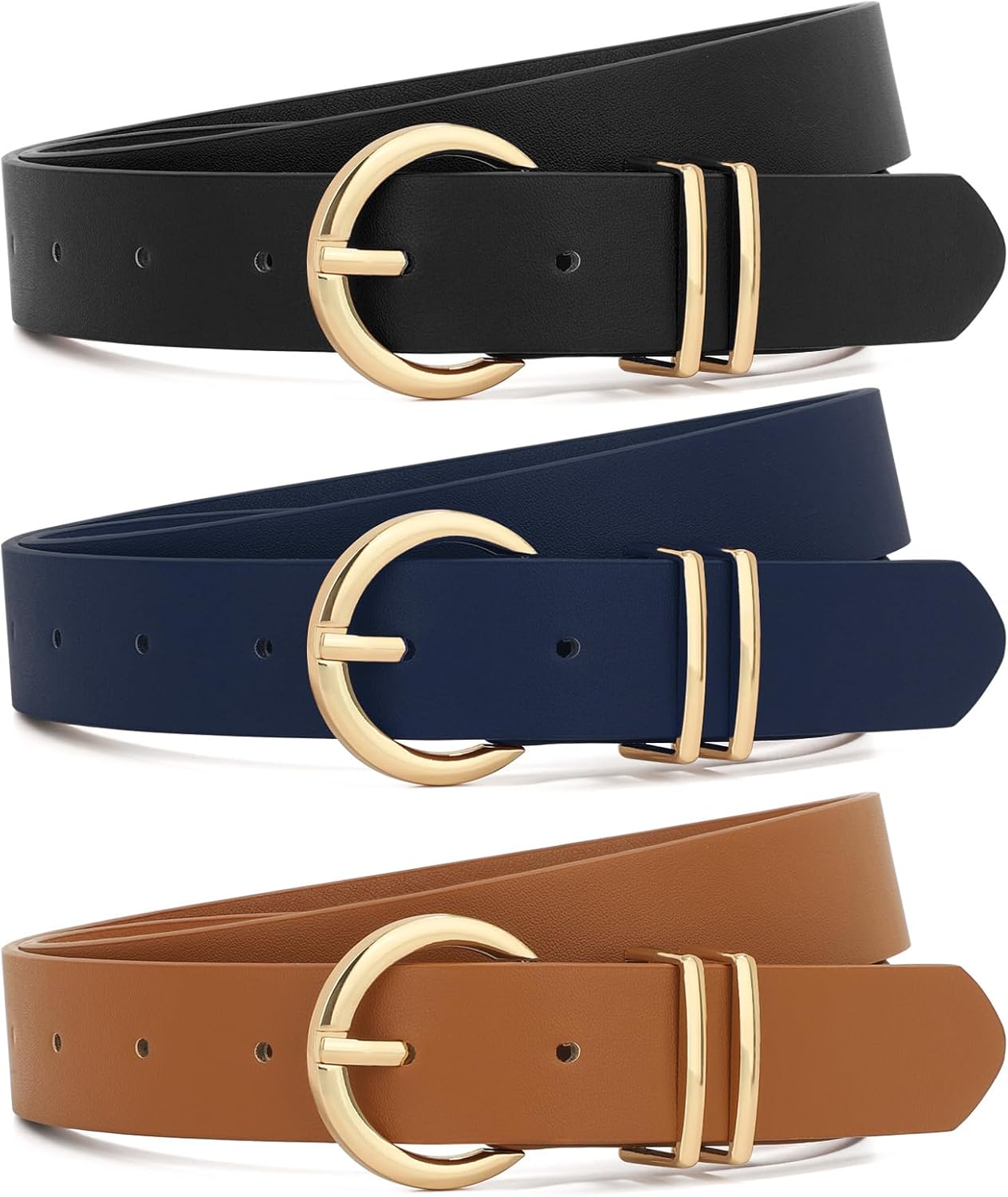 XZQTIVE 3 Pack Women Belts For Jeans Dresses Pants
