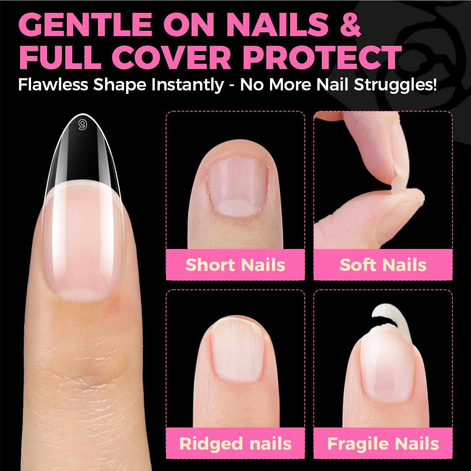 UNA GELLA Almond Gel Nail Tips