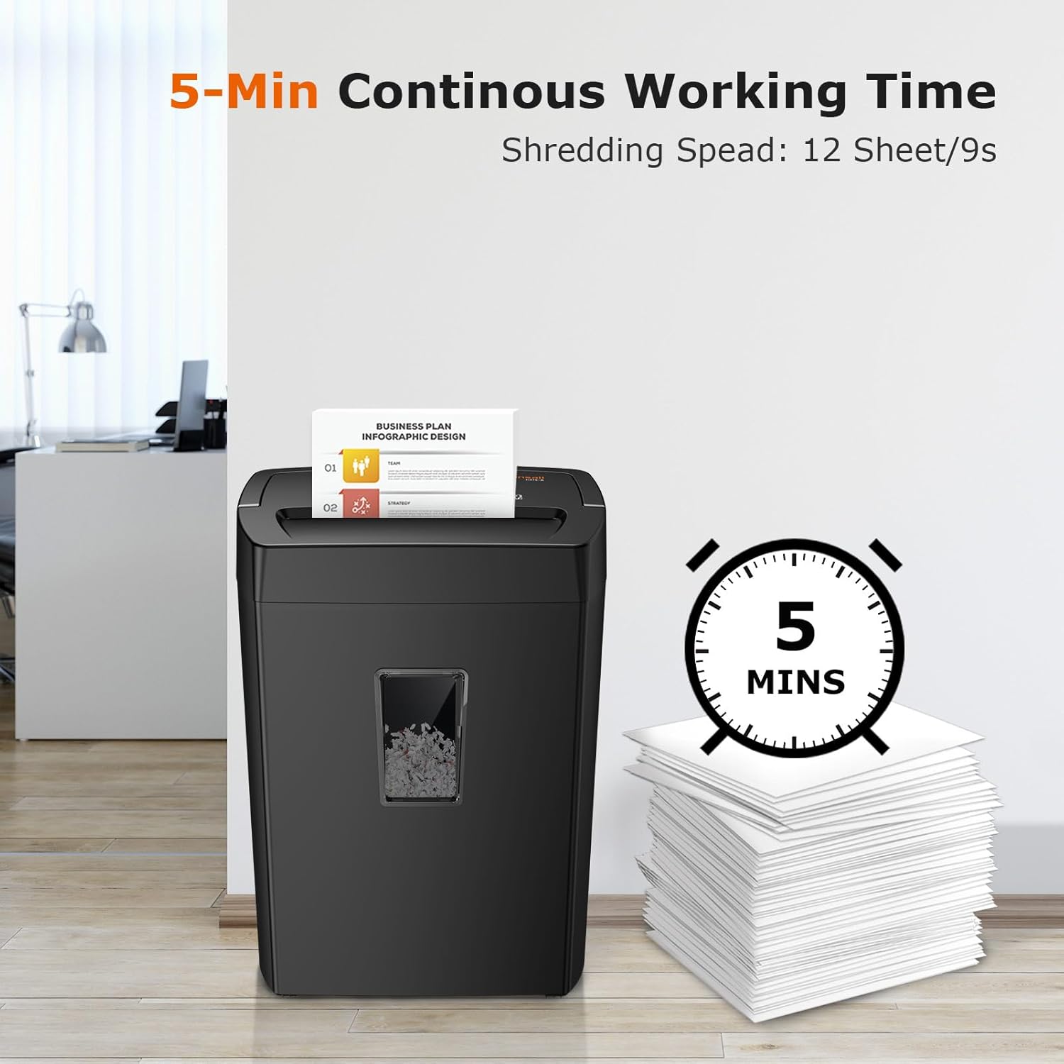Bonsaii 12-Sheet Cross Cut Paper Shredder