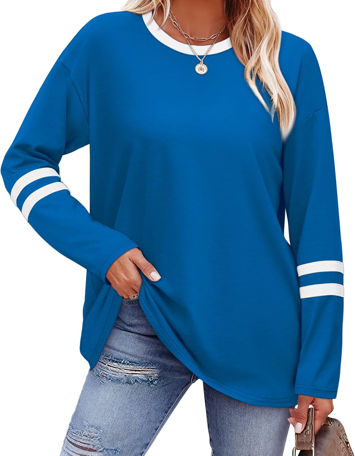 Sampeel Women’s Color Block Long Sleeve Top