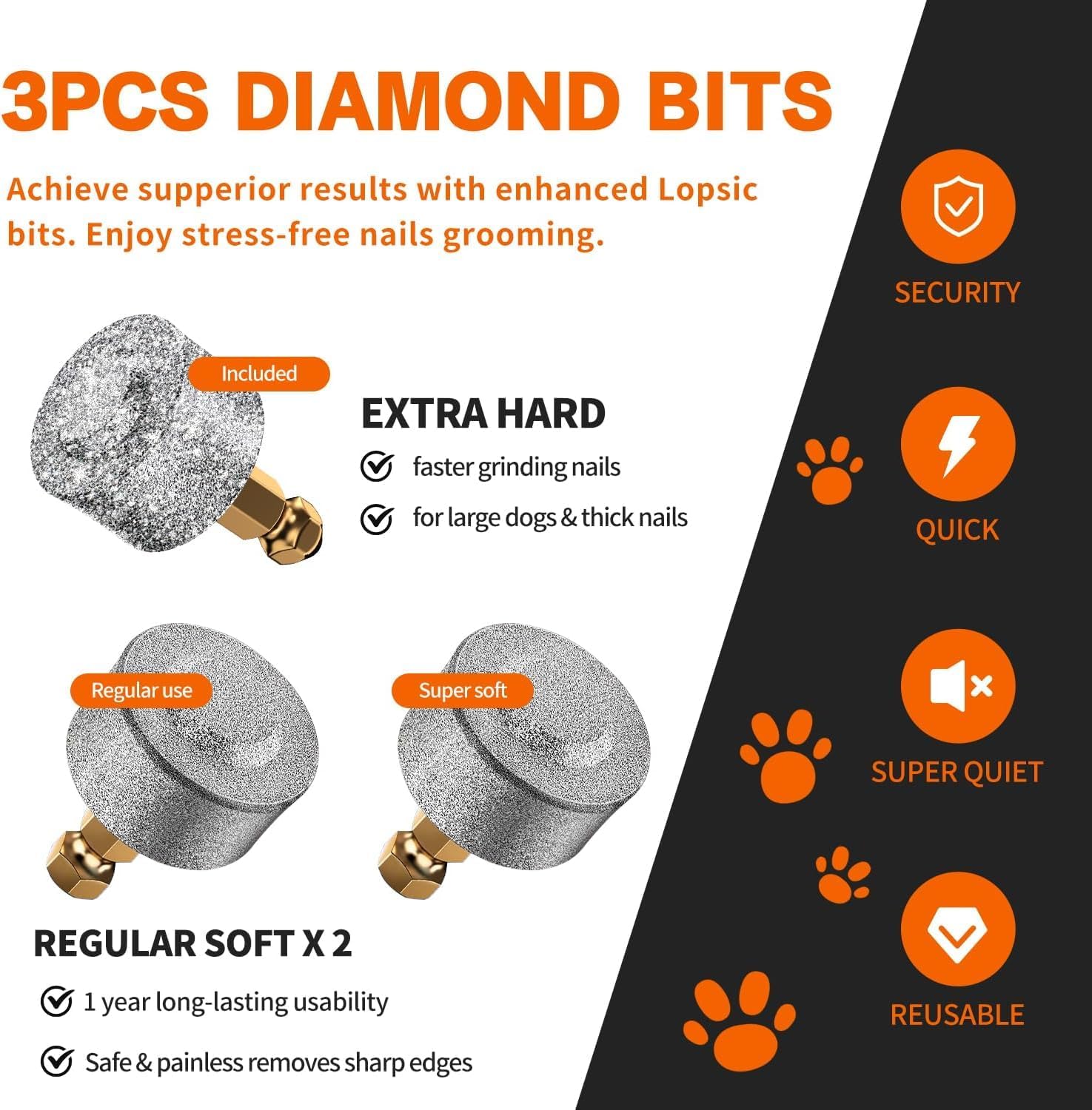 Dog Nail Grinder with LED Lights Trimmer