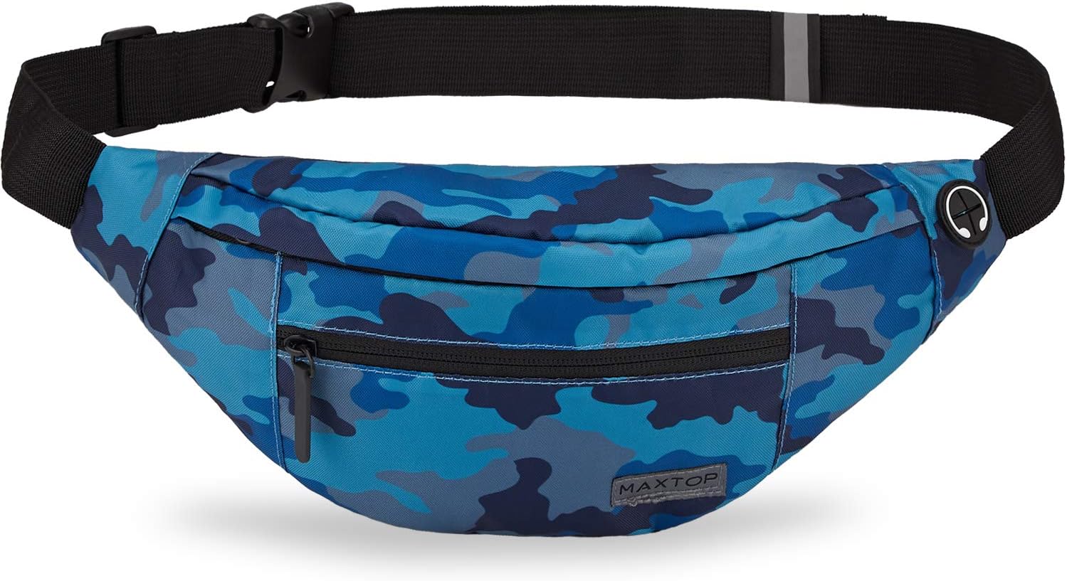 MAXTOP Large Crossbody Fanny Pack with 4-Zipper Pockets