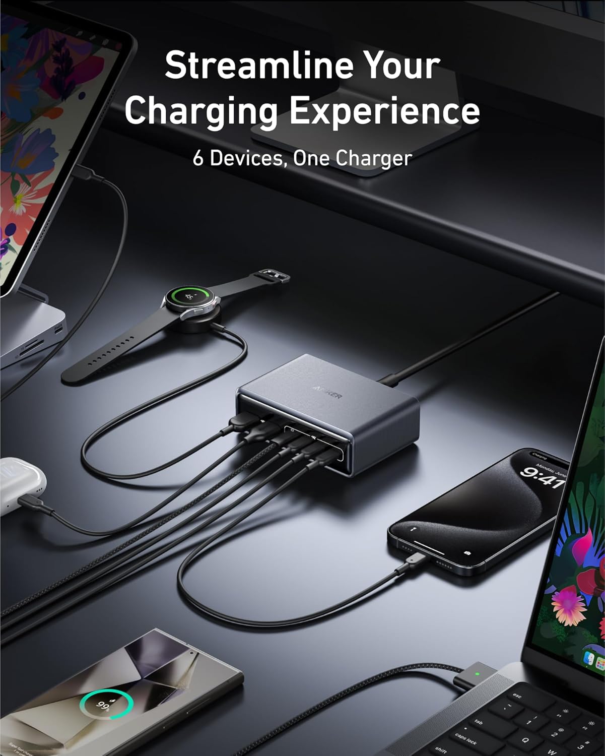 Anker Prime 200W 6-Port Charging Station