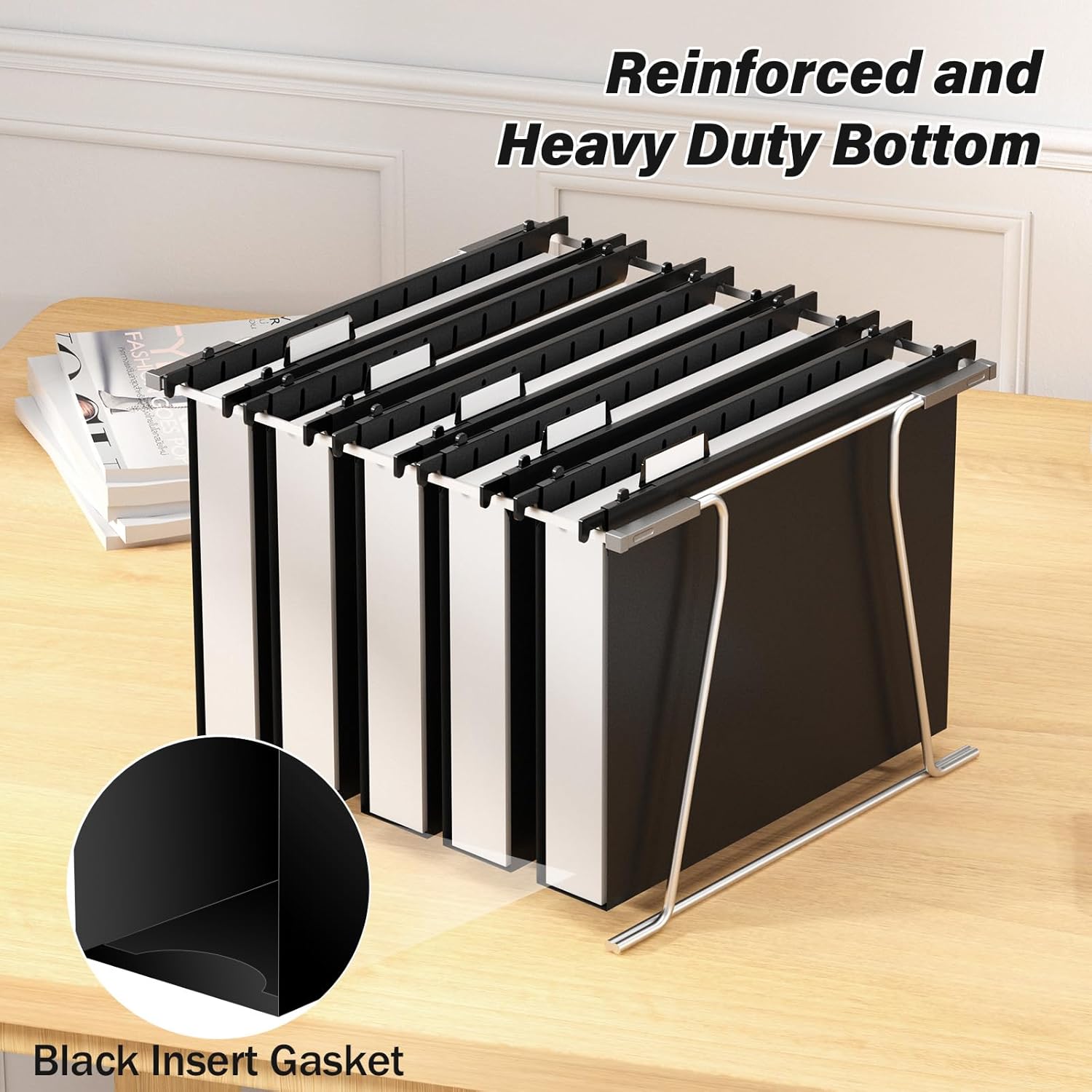 Ansook Extra Capacity Plastic Hanging File Folder