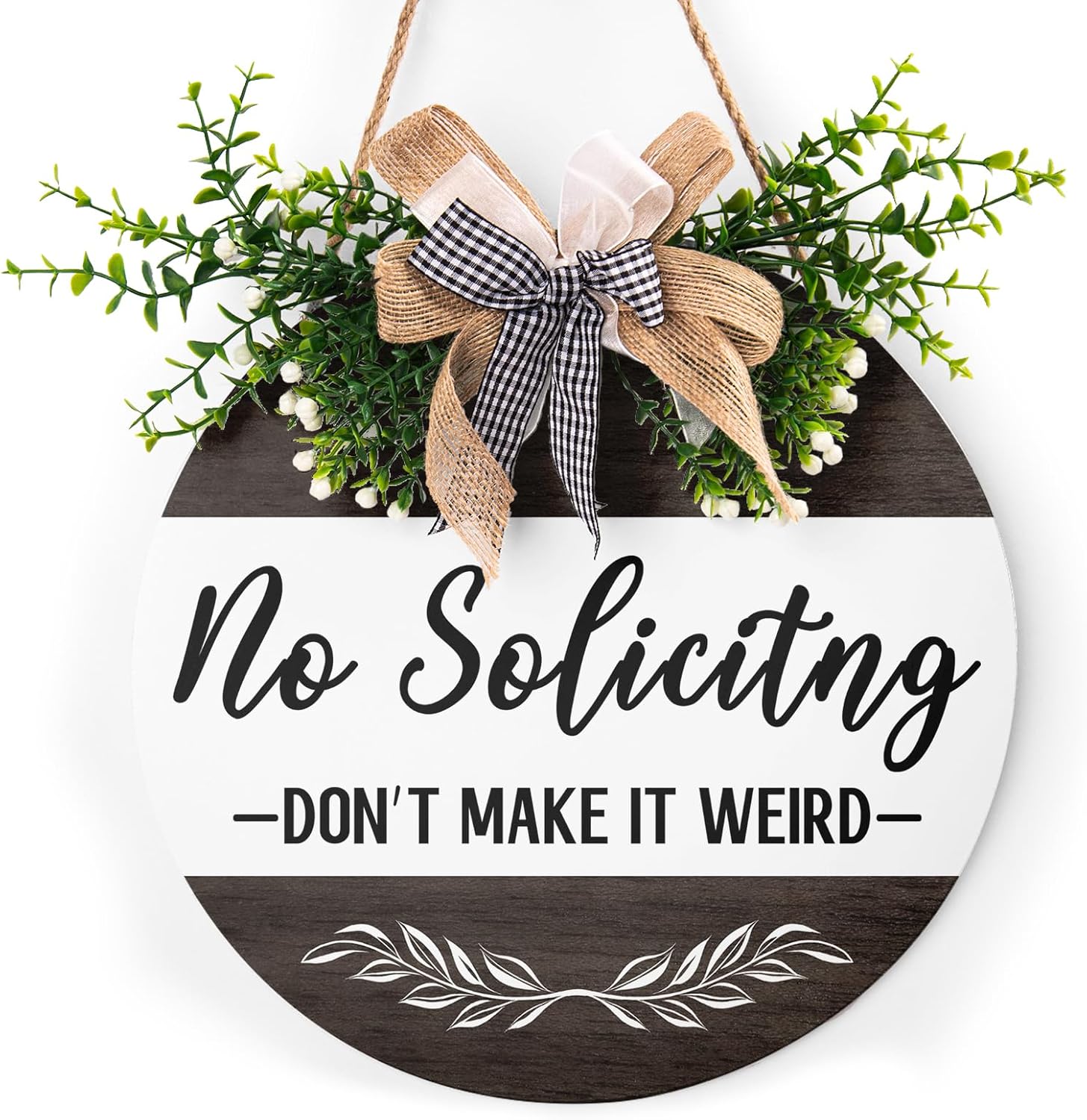 Round Wooden Farmhouse Welcome Door Sign