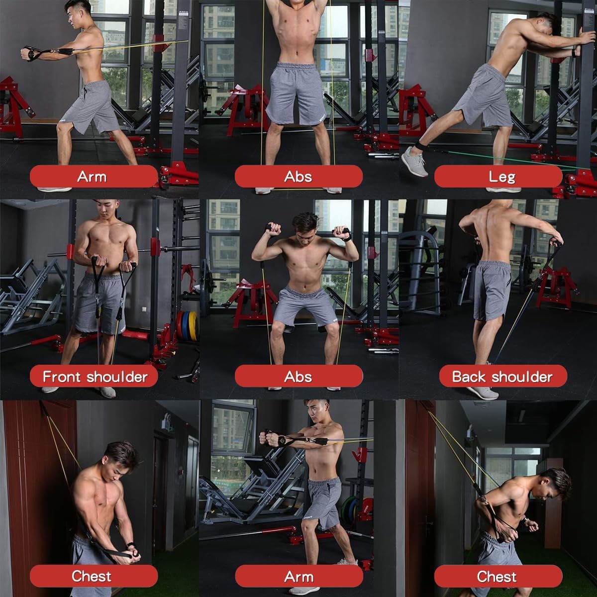 Exercise Bands with Handles for Home Gym