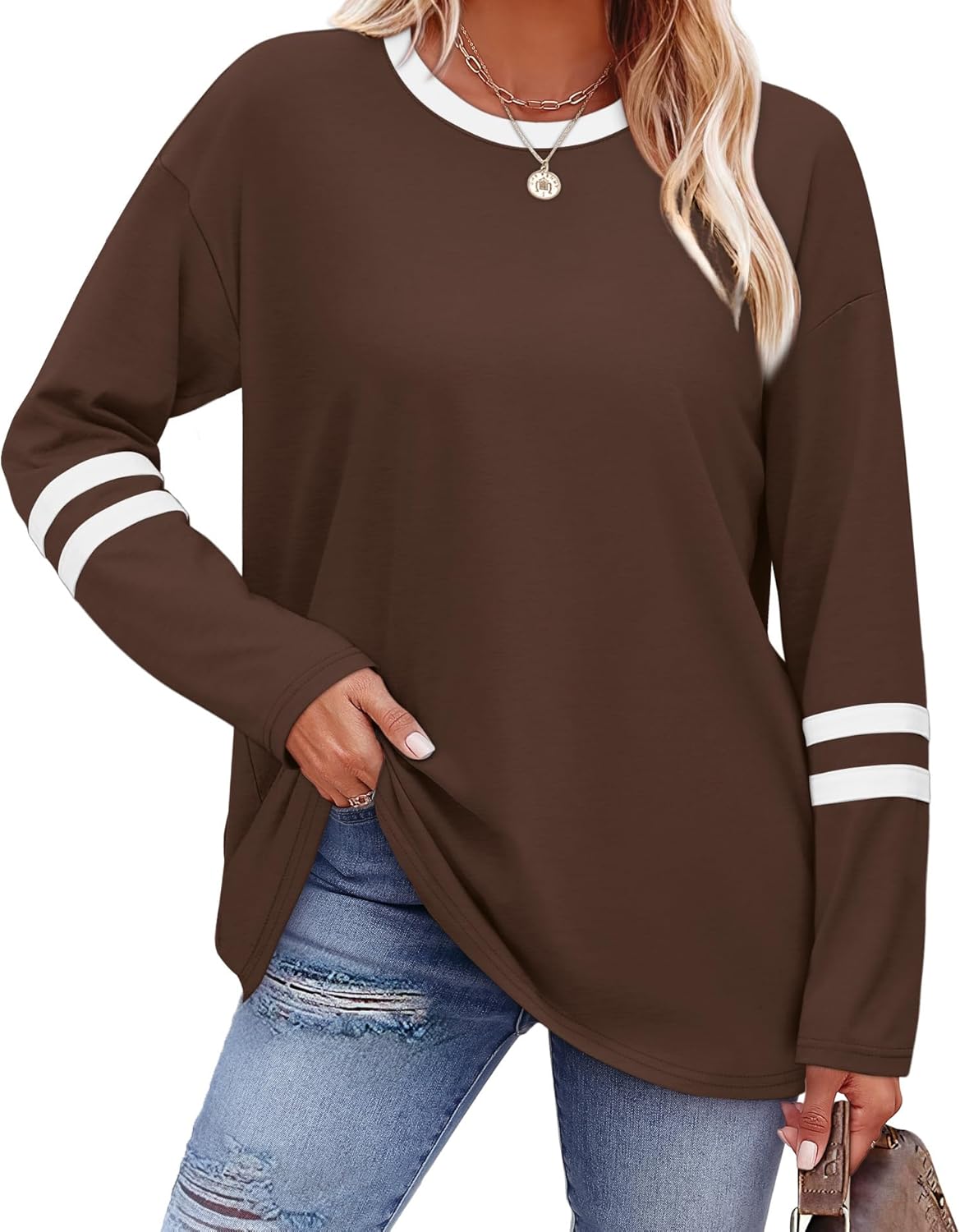 Sampeel Women’s Color Block Long Sleeve Top