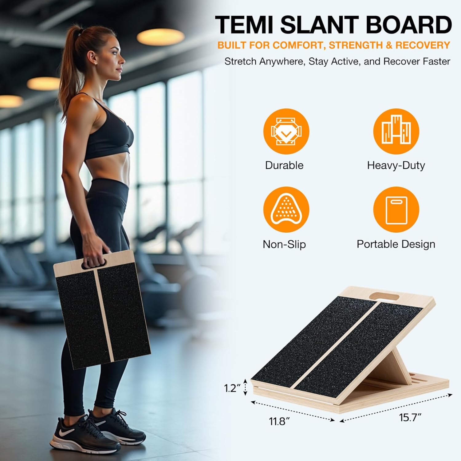 TEMI Slant Board for Calf-Stretching  for Squats