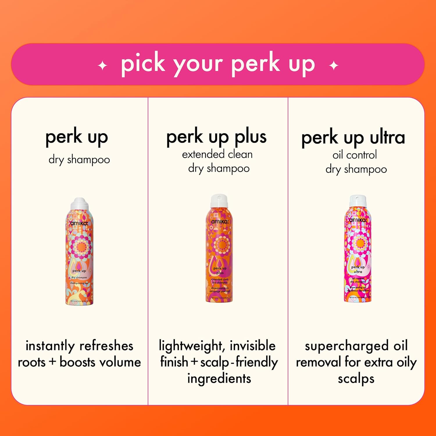 Amika perk up talc-free dry shampoo