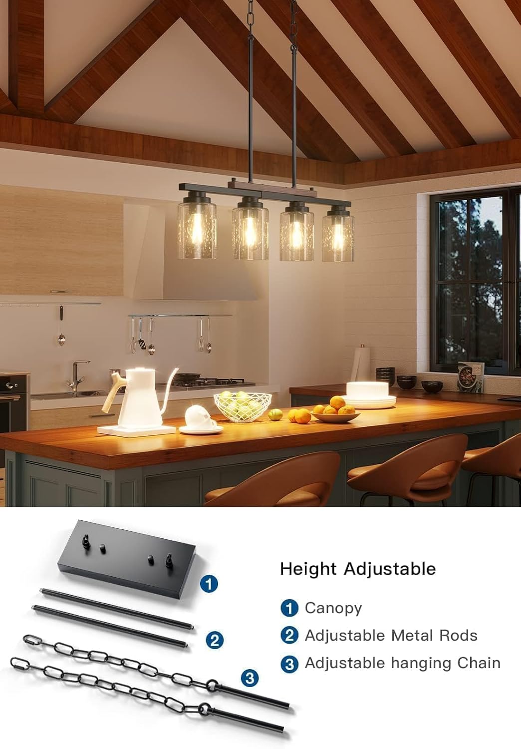 Amico Dining Room Light Fixture 4-Light Kitchen