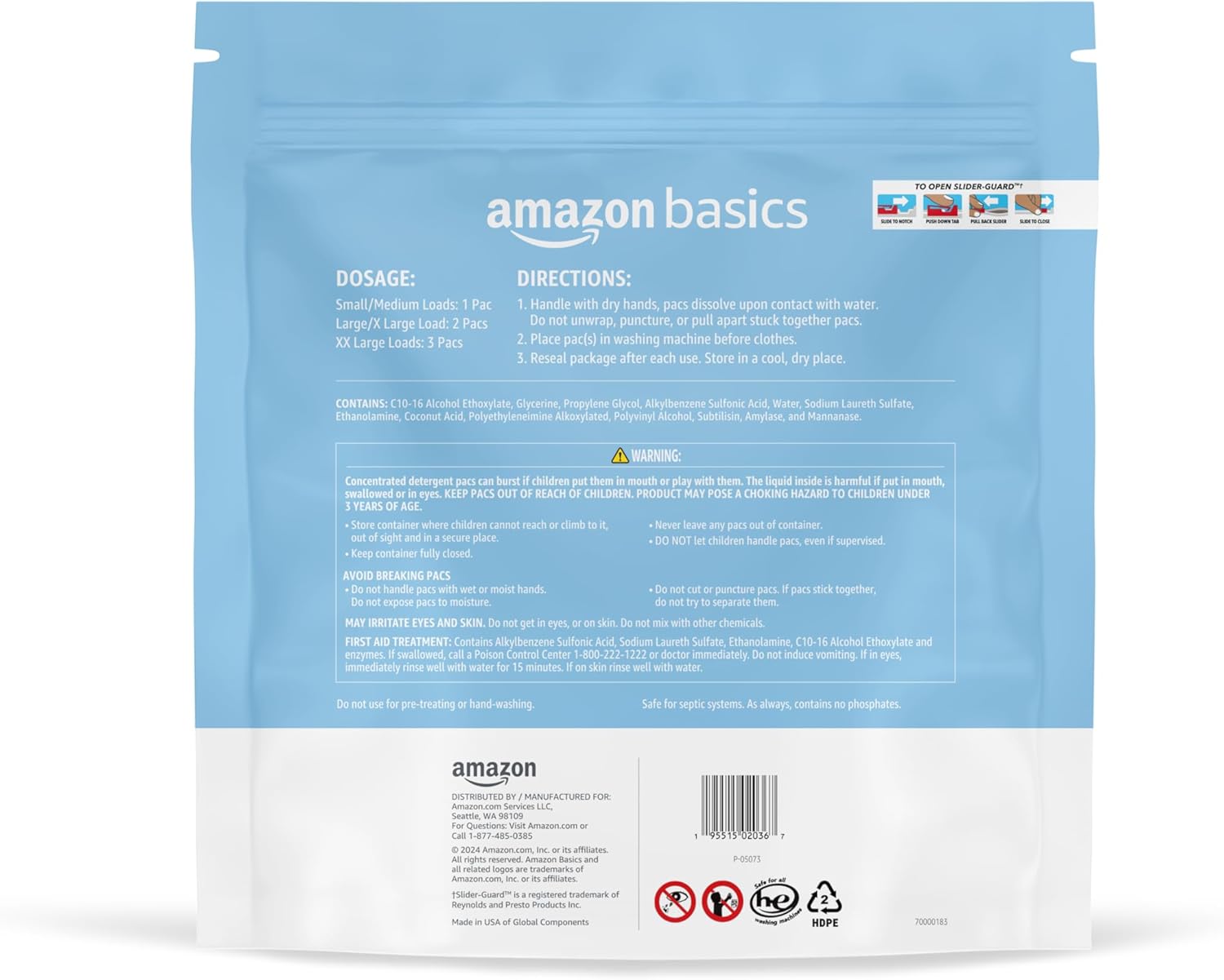 Laundry Detergent Pacs Free & Clear