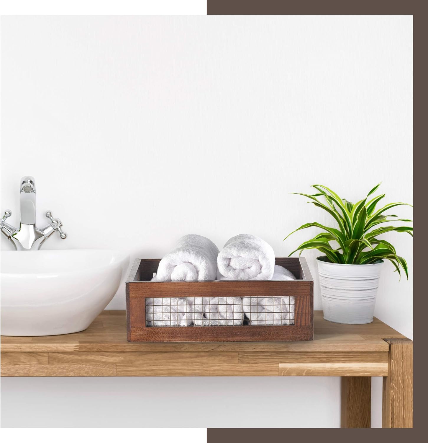 Wooden Countertop Baskets Set of 2 for Kitchen