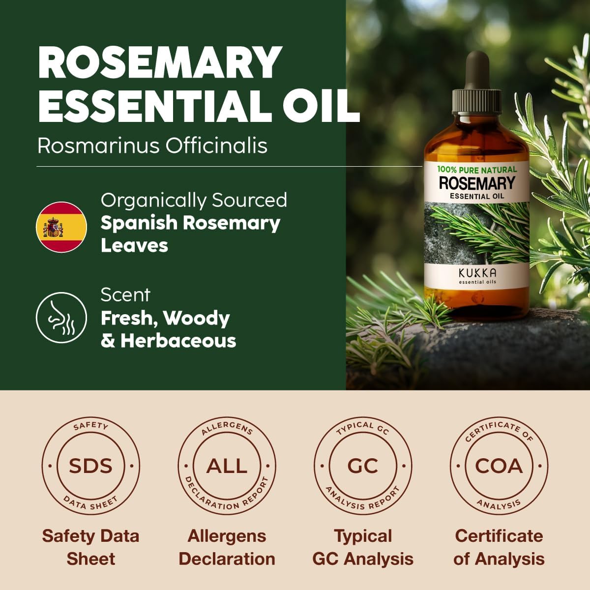 "100% Pure Rosemary Oil for Hair Growth