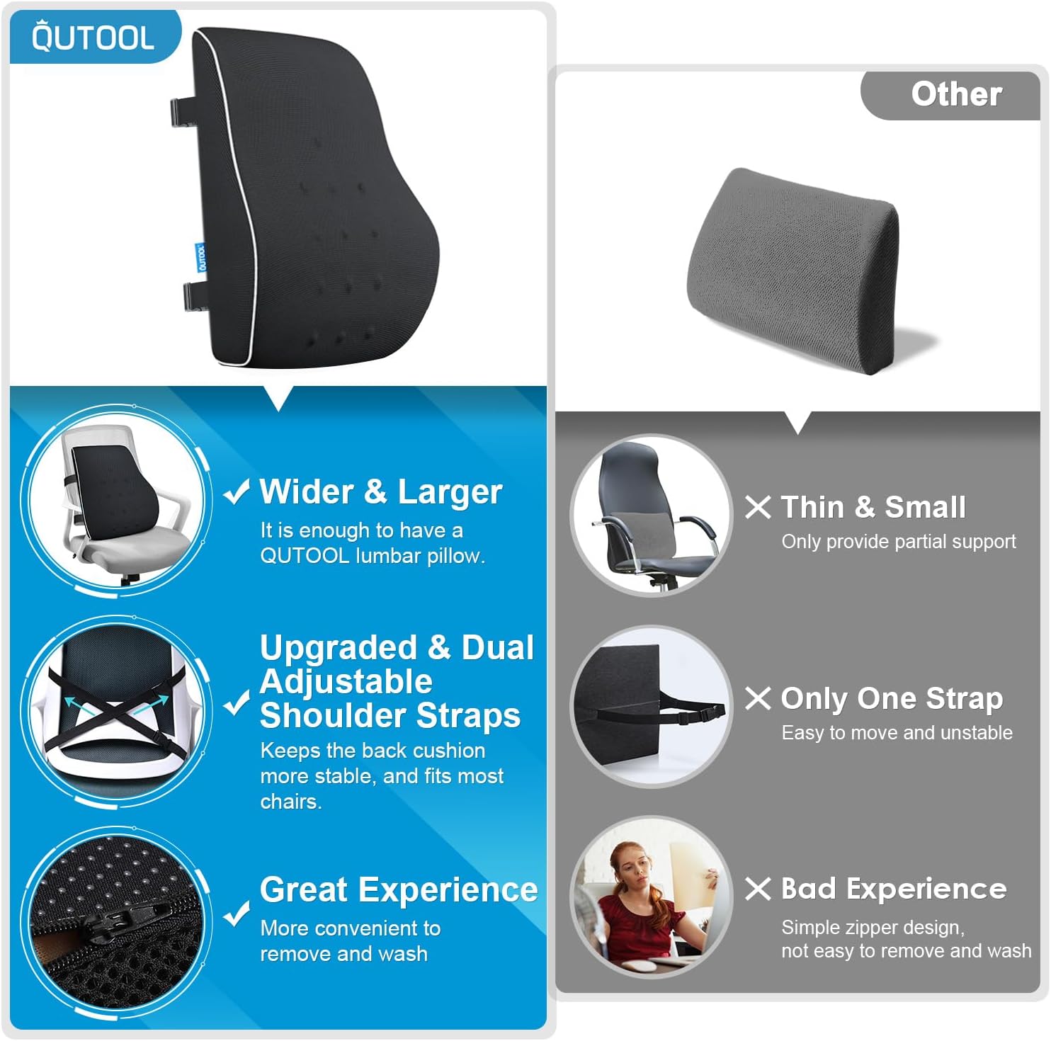 Lumbar Support Pillow Chair Back Pain Relief