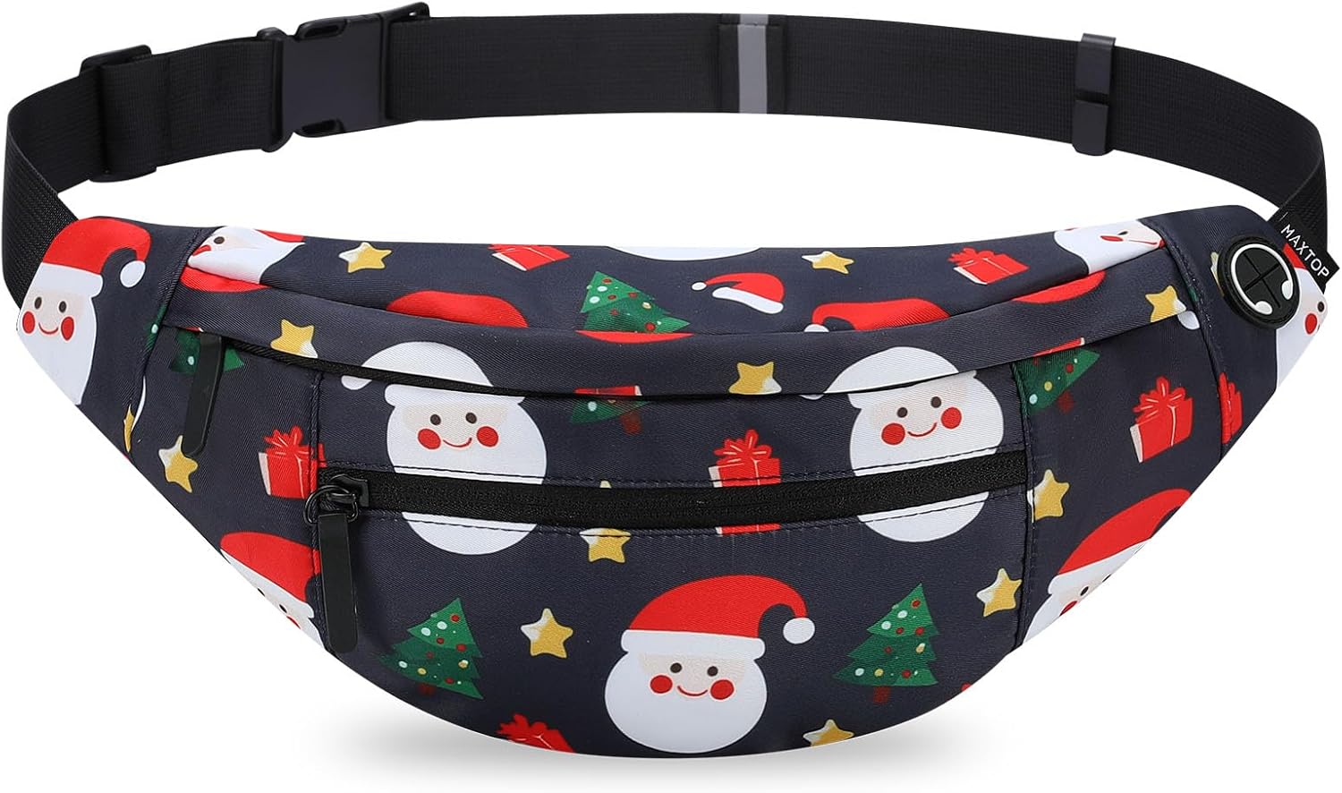 MAXTOP Large Crossbody Fanny Pack with 4-Zipper Pockets