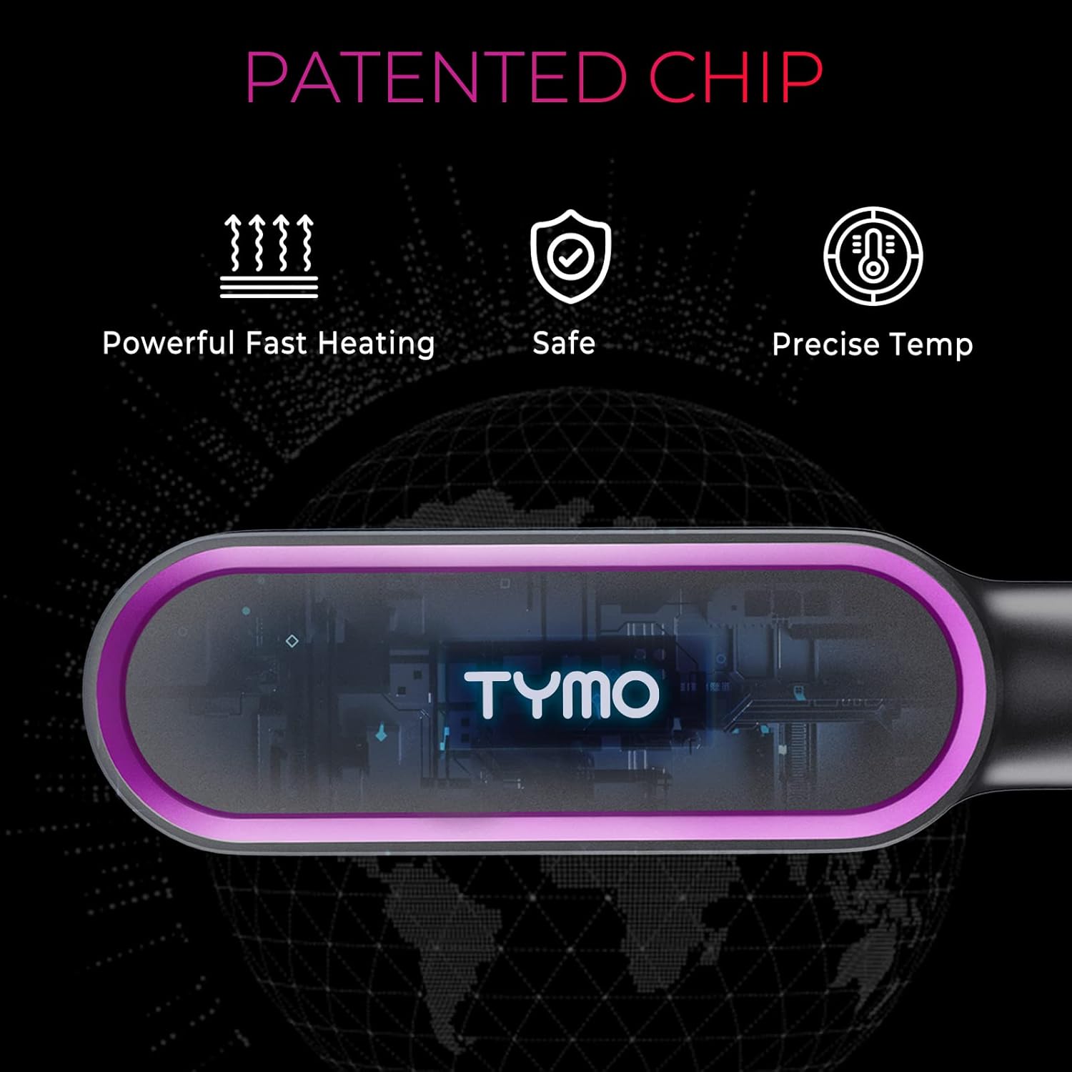 TYMO Hair Straightener Brush with 5 Temps
