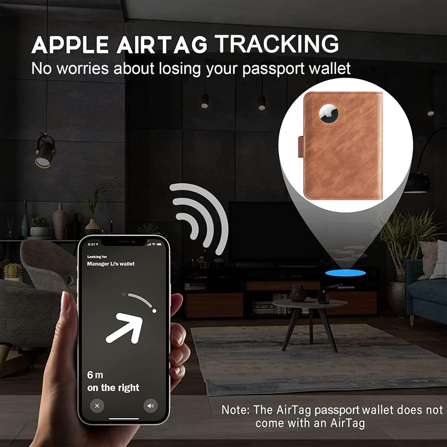 Airtag Passport Holder Cover Wallet Travel Essentials Leather