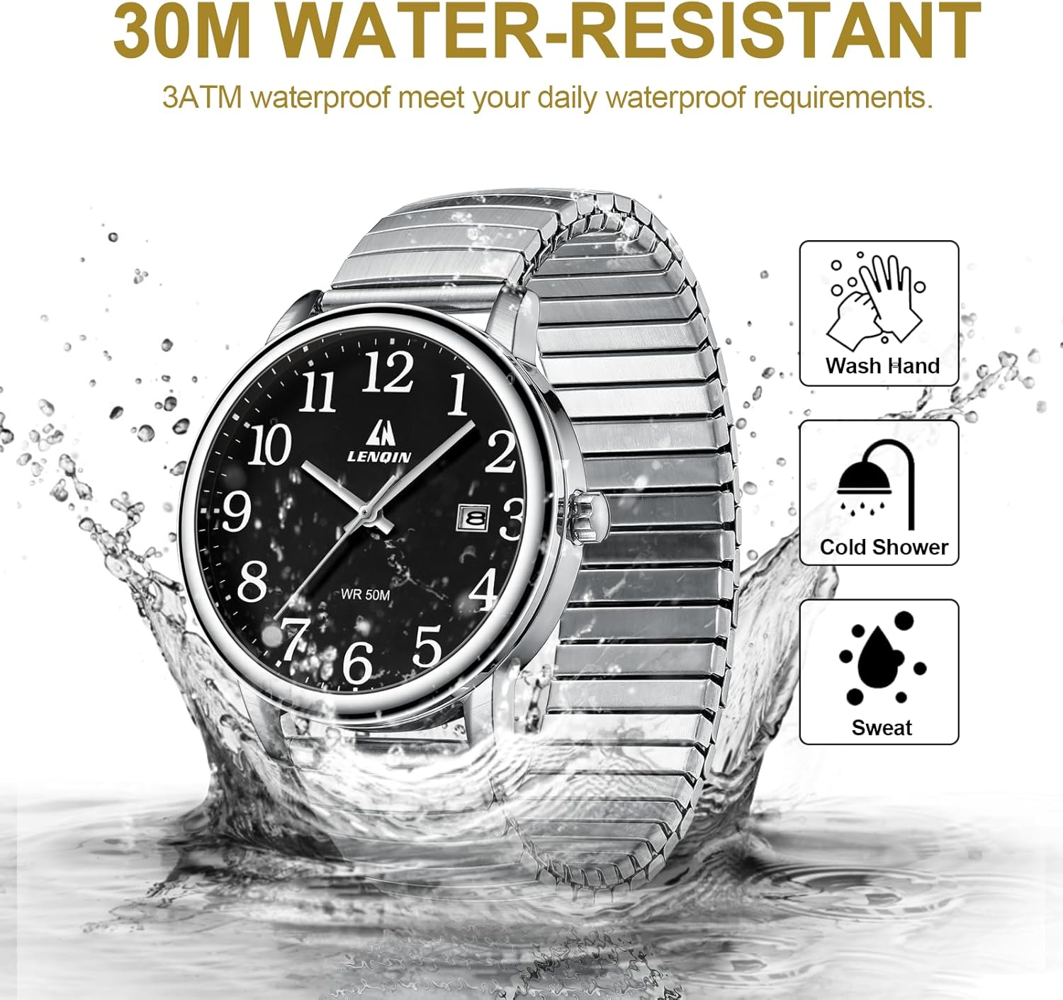 Men’s Waterproof Quartz Watch with Date