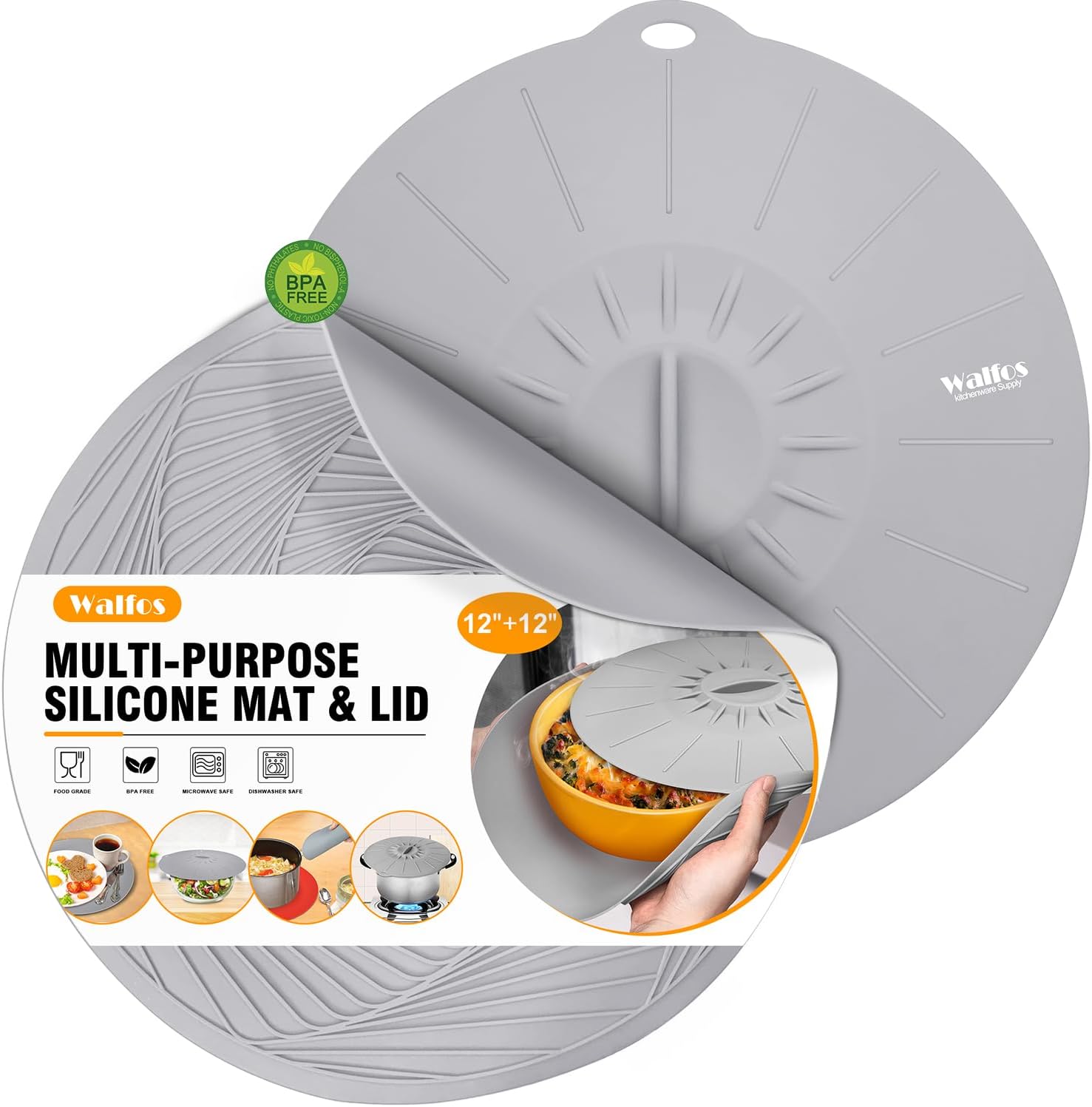 Walfos Silicone Trivet Mats - 4 Heat Resistant Pot Holders