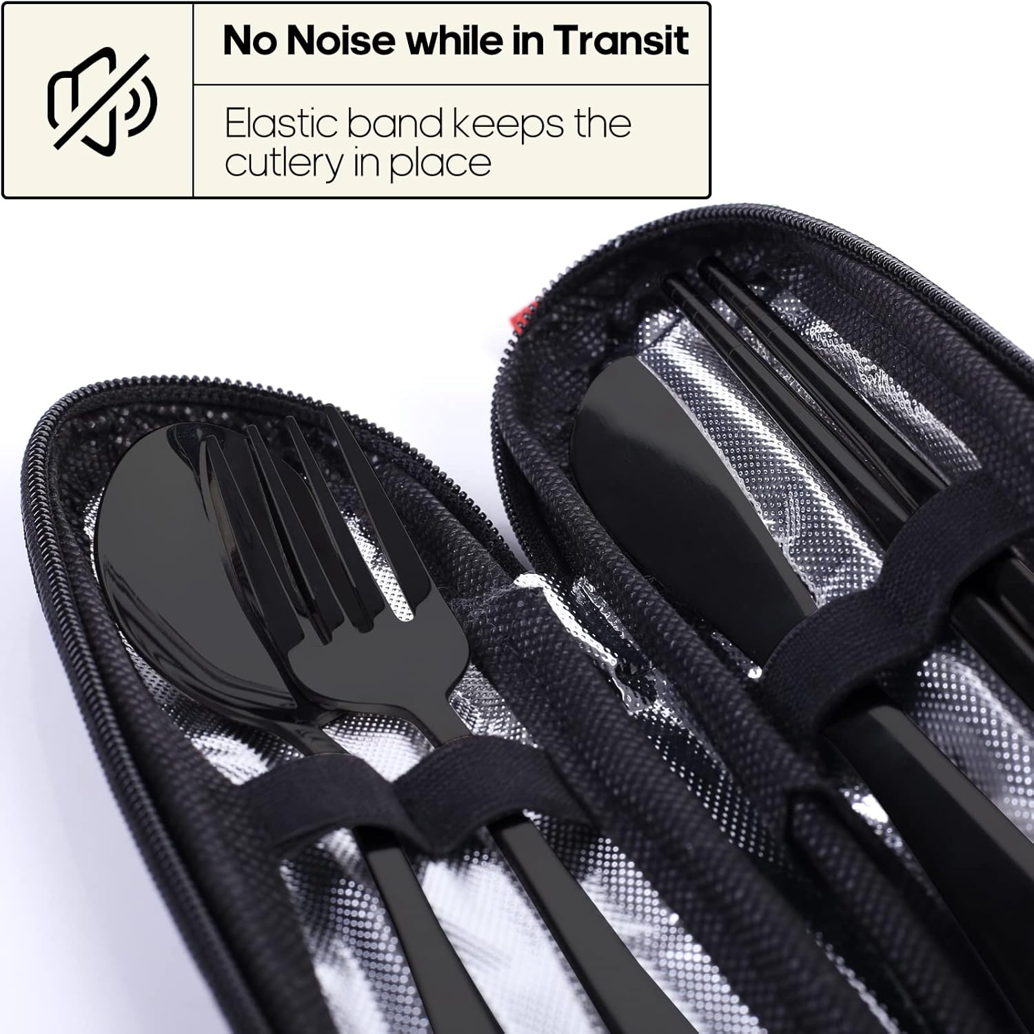 Travel Utensils with Case Quatish Portable Silverware Set