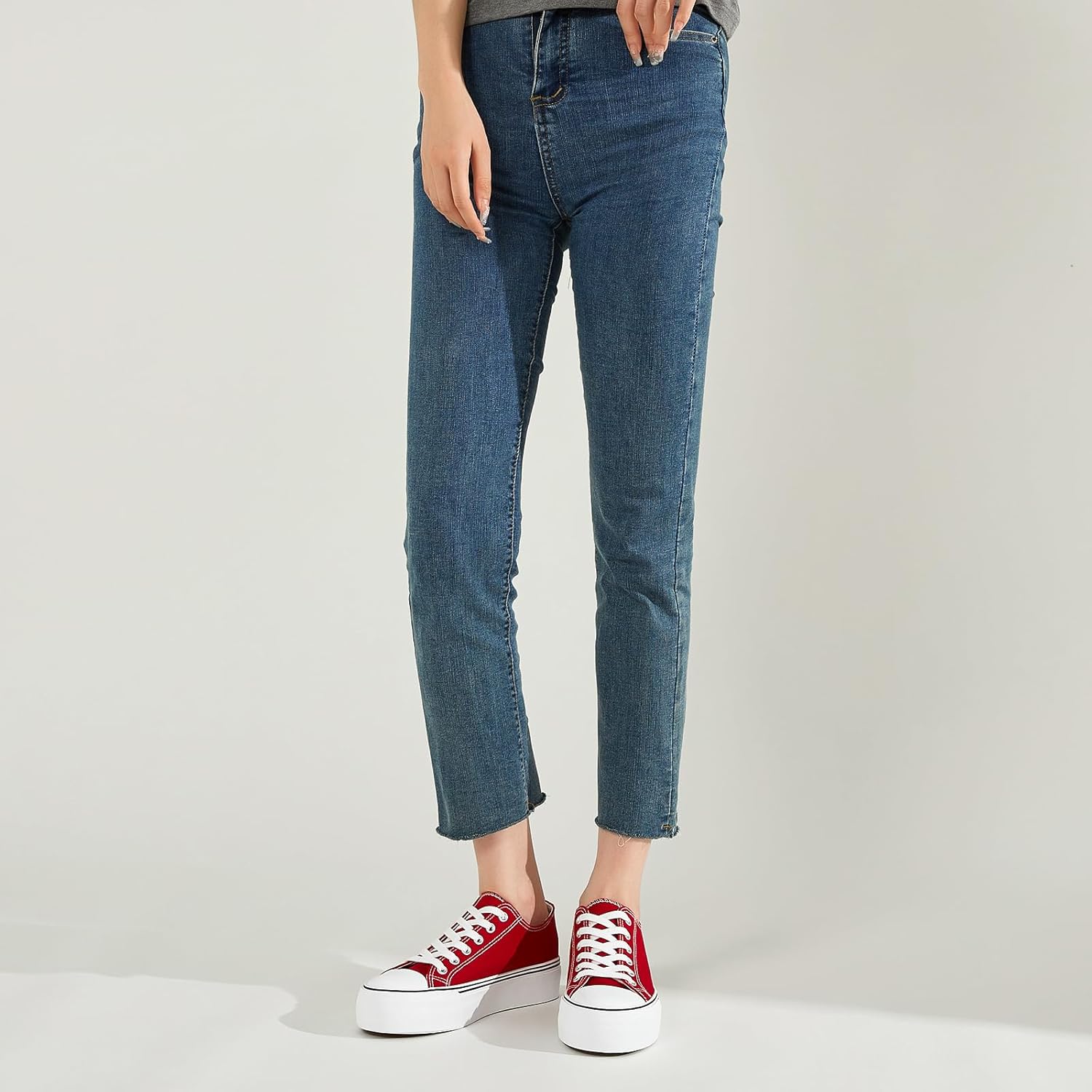 SERNIAL Womens White Platform Sneakers for Women