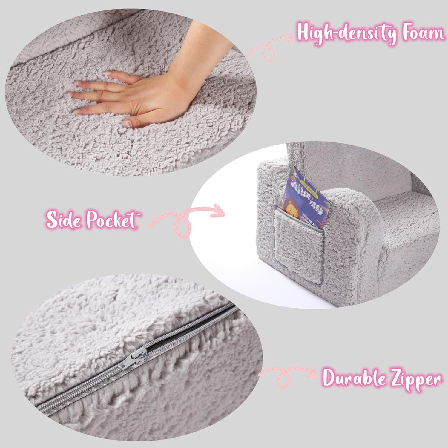 Kids Chairs for Toddle Soft Sherpa Couch Fold Out