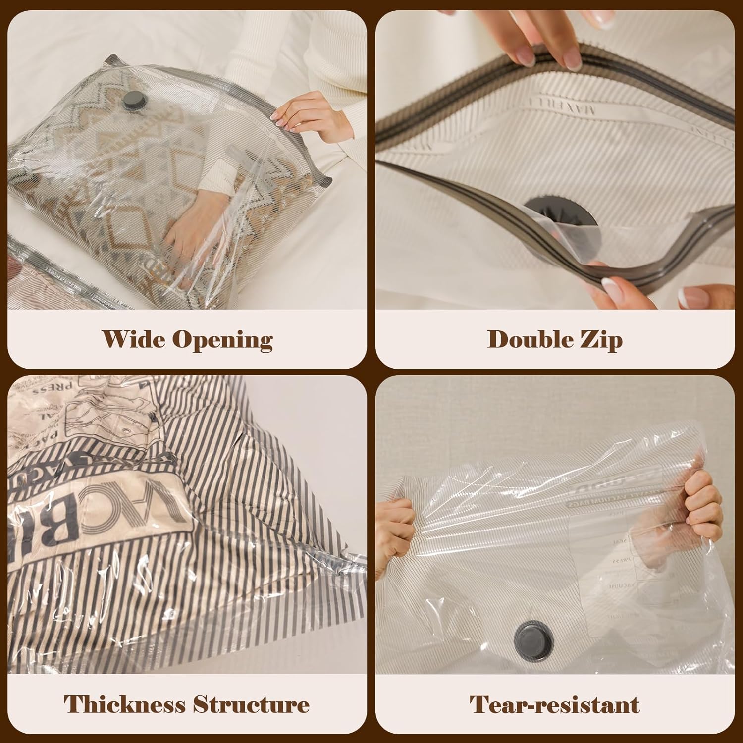 Vacuum Travel Bags with Rechargeable Pump
