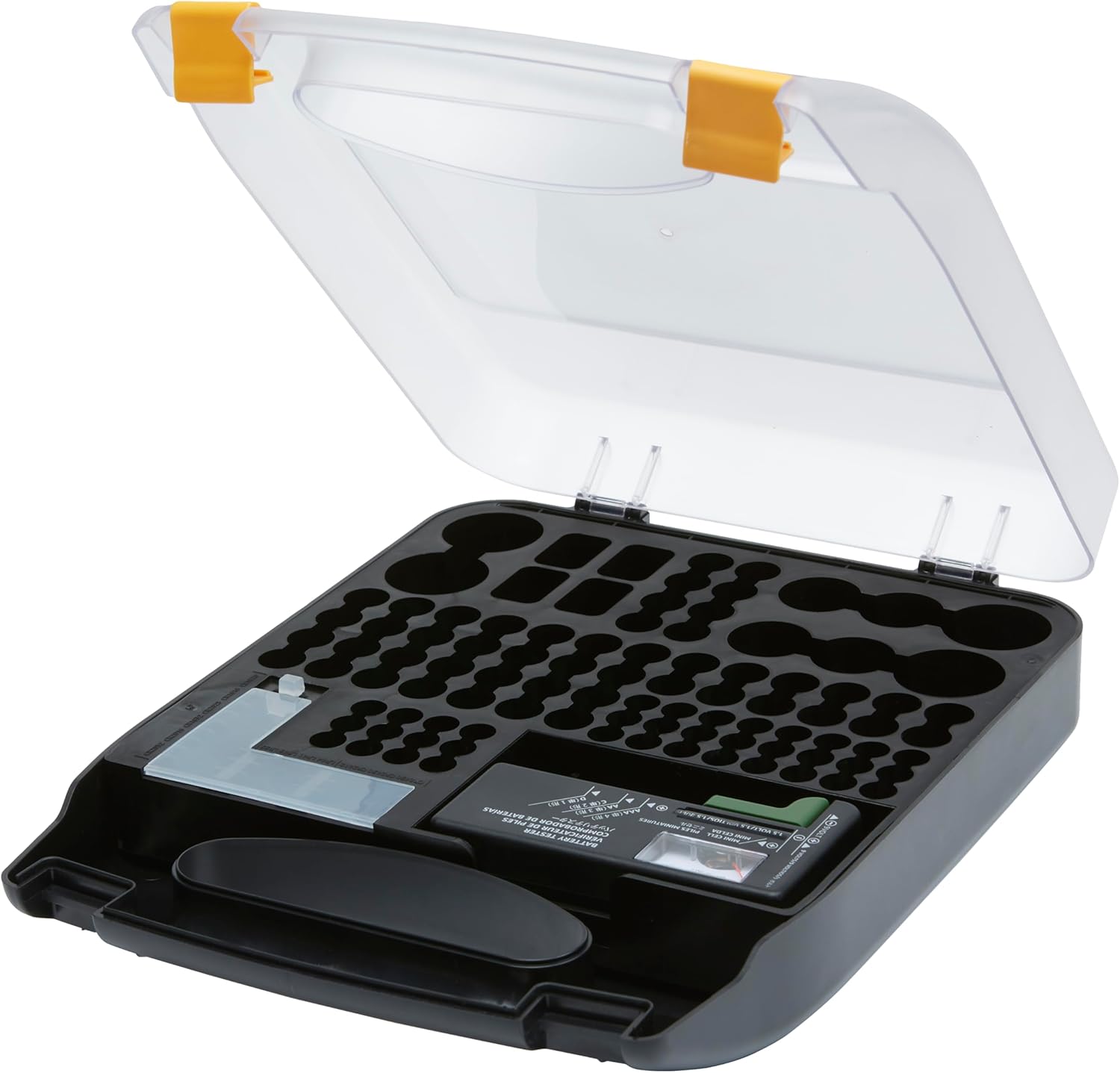 Battery Organizer with Tester, Wall-Mounted Design