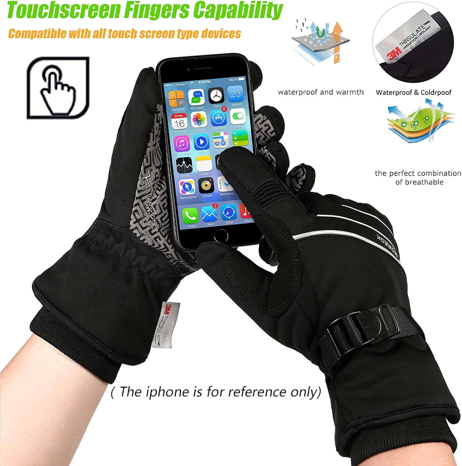 MOREOK Waterproof & Windproof Winter Gloves for Men/Women