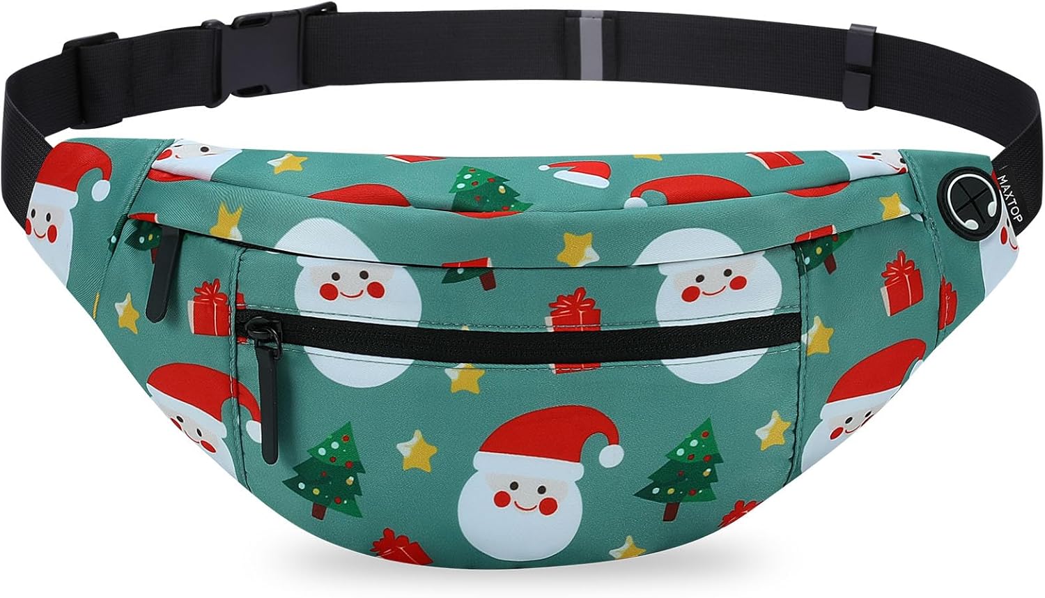 MAXTOP Large Crossbody Fanny Pack with 4-Zipper Pockets