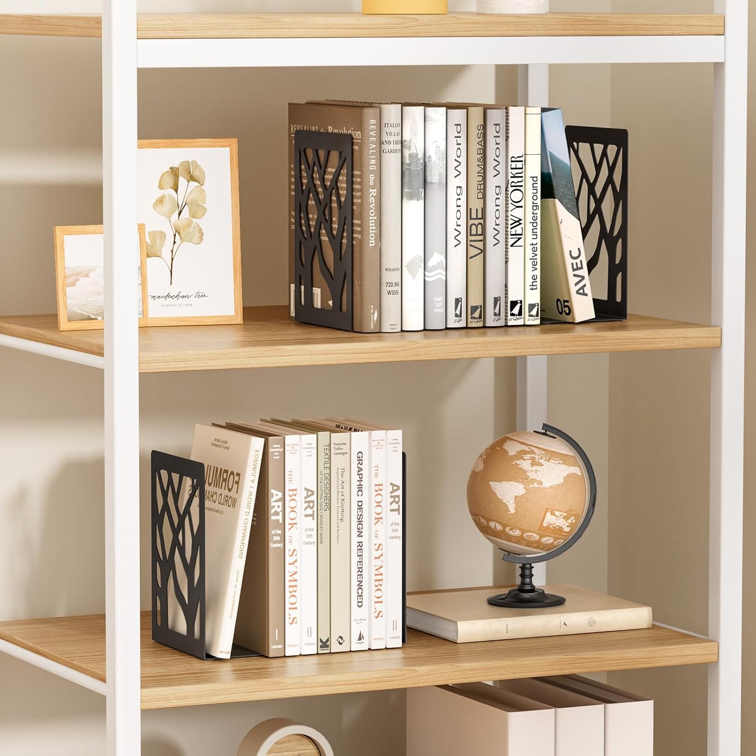 MaxGear Book Ends Tree Design Bookends for Shelves
