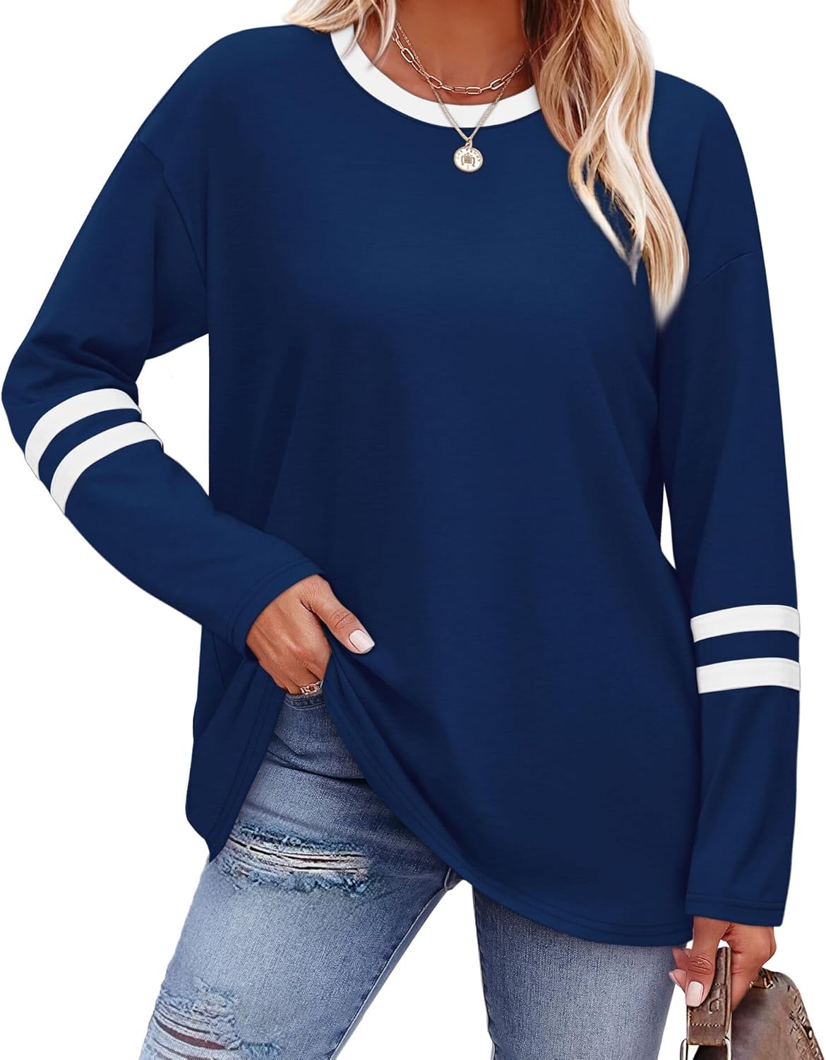Sampeel Women’s Color Block Long Sleeve Top