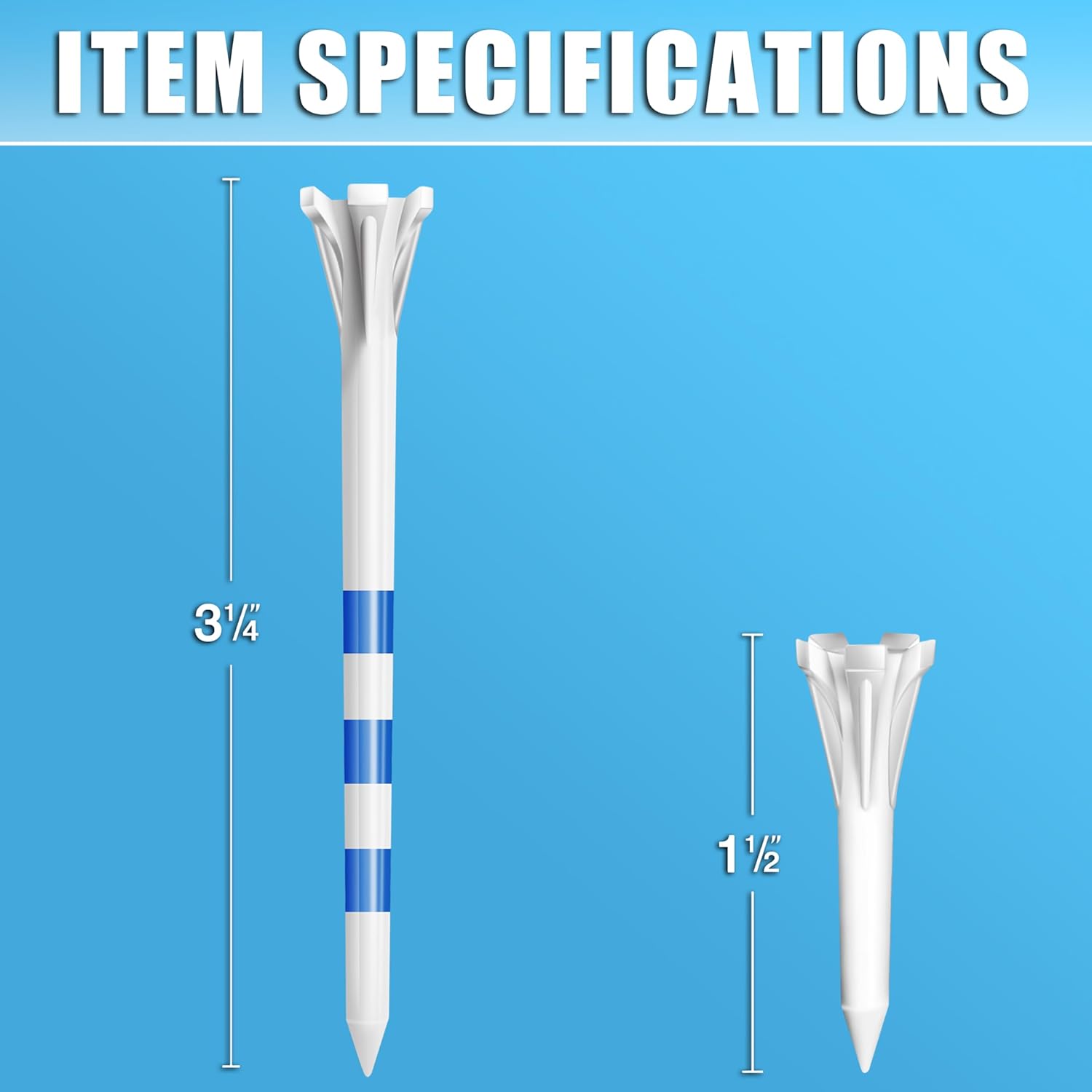 CHAMPKEY Advanced 5-Prong Plastic Golf Tees