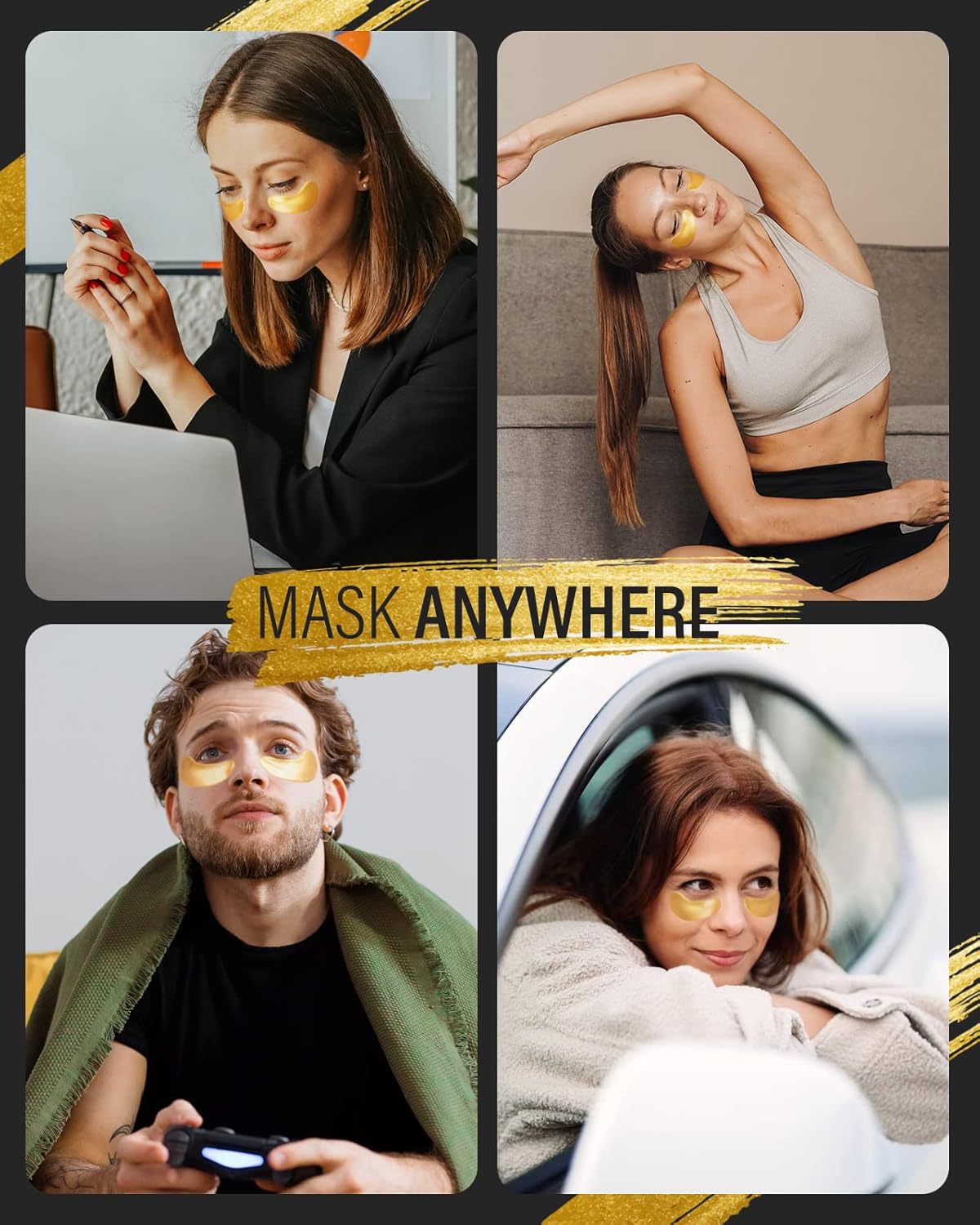 24K Gold Under Eye Patches for Dark Circles