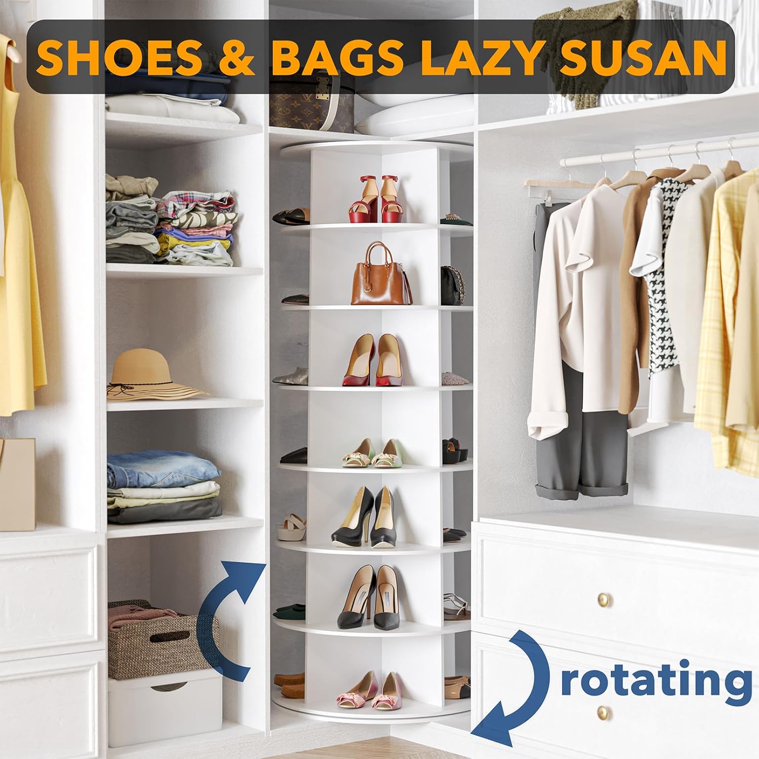 SpaceAid 7 Tier Rotating Shoe Rack Tower