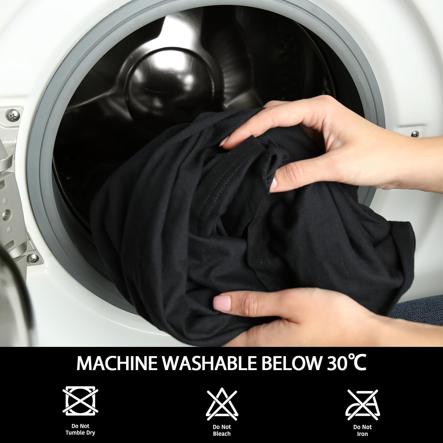 Fixwal 8FT Black Spandex Tablecloths Set